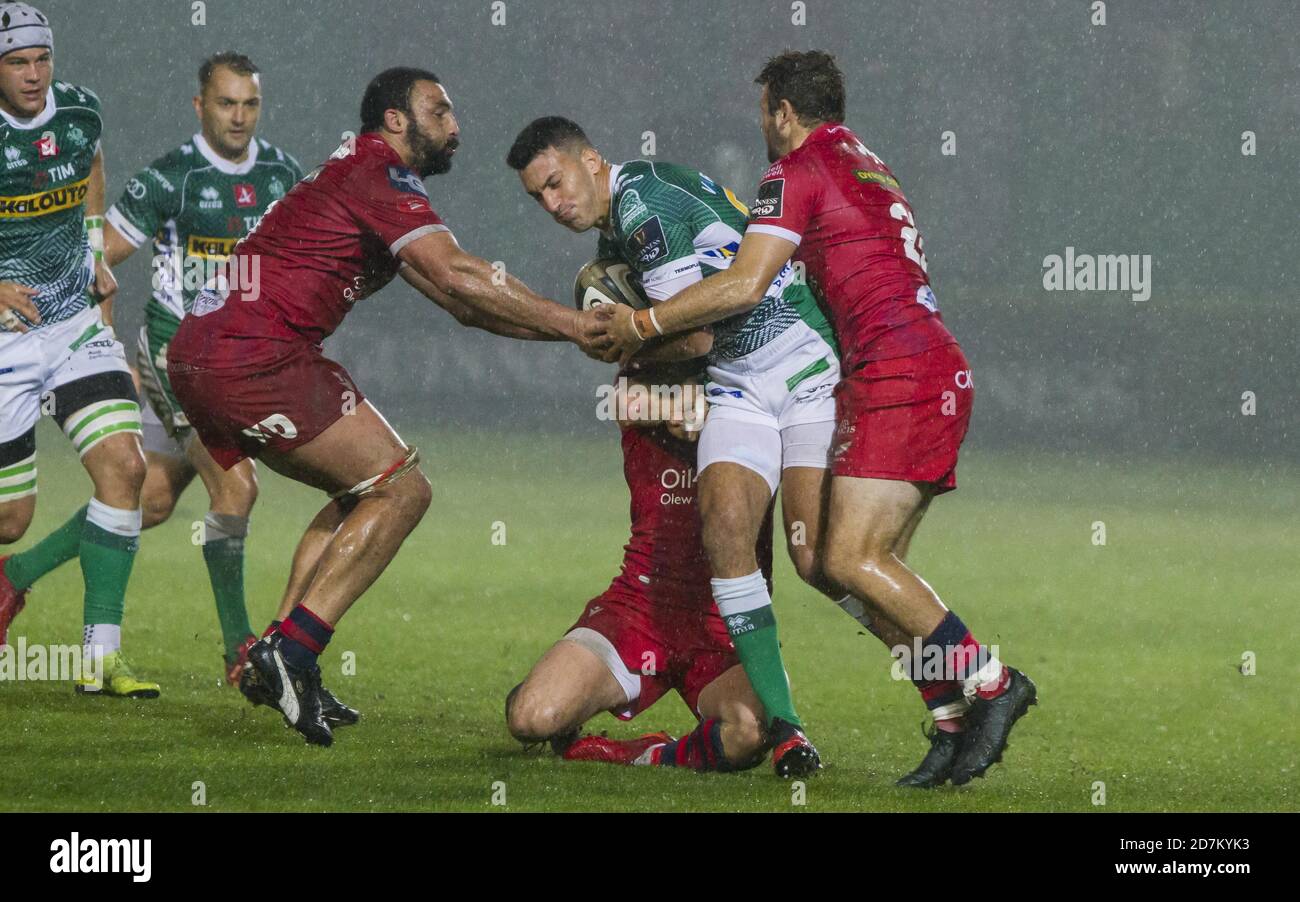 Stadio Monigo di Treviso, Treviso, Italien, 23 Oct 2020, Leonardo Sarto (Benetton Treviso) während Benetton Treviso gegen Scarlets Rugby, Rugby Guinness Pro 14 Spiel - Credit: LM/Alfio Guarise/Alamy Live News Stockfoto
