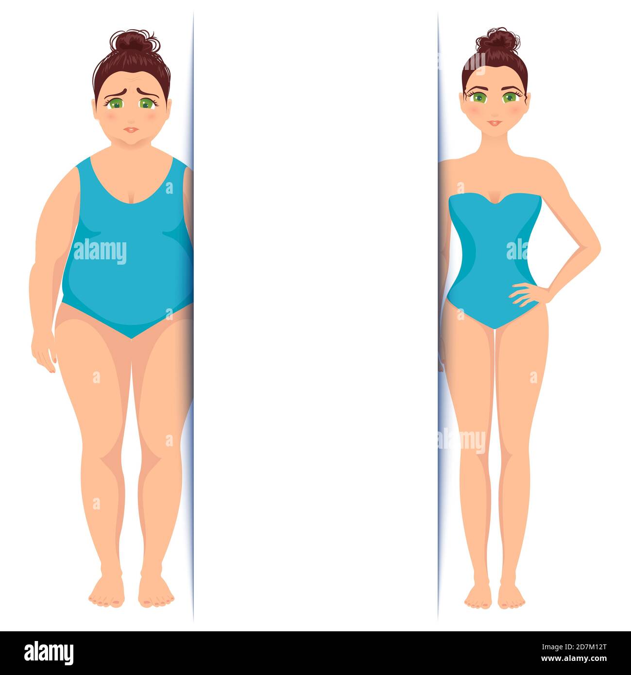 Weibliche Gewichtsverlust, Illustration. Stockfoto