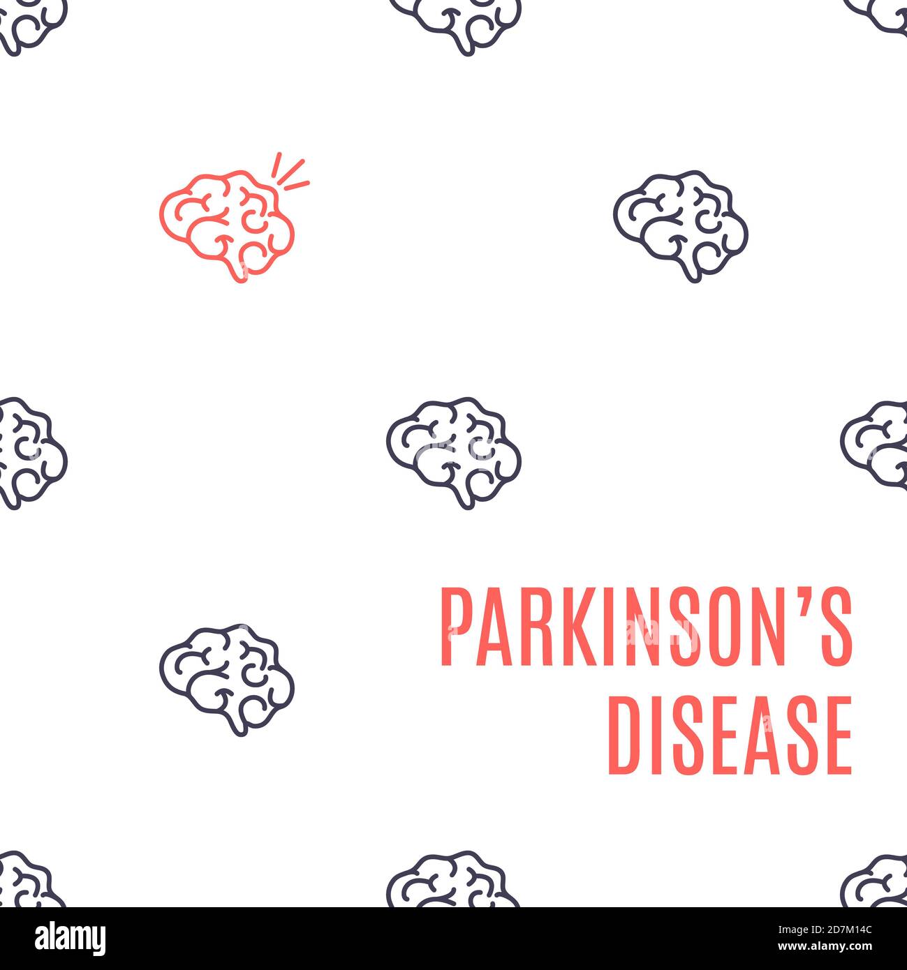 Parkinson-Krankheit Poster, konzeptionelle Illustration. Degenerative Störung des zentralen Nervensystems. Stockfoto