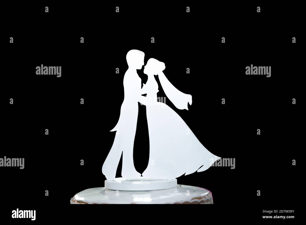 Schöne Silhouette von Braut und Bräutigam dekorativ - Holz- Braut und Bräutigam Profil Stockfoto