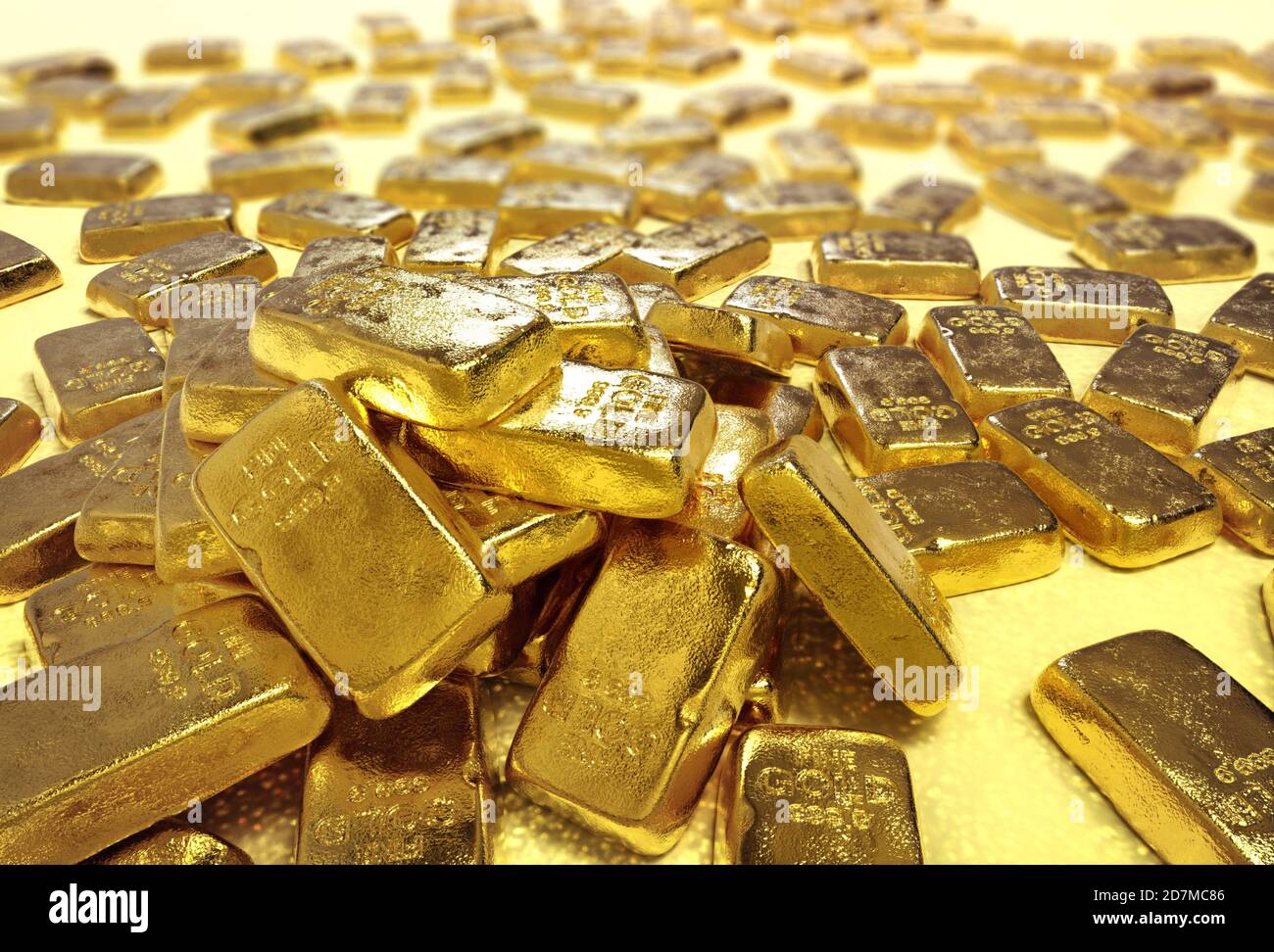 Goldbarren Goldbarren Treasury Reichtum Ingot Luxus finanzieren Waren Handel, gestapelt Goldbarren. Stockfoto