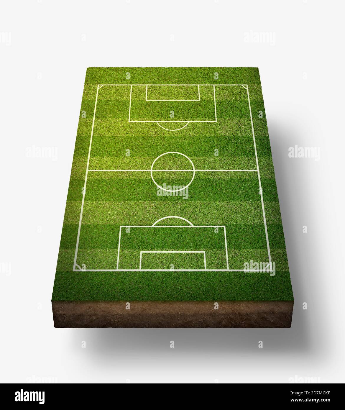 Fußball oder Fußballfeld mit weißer Linie Stockfoto