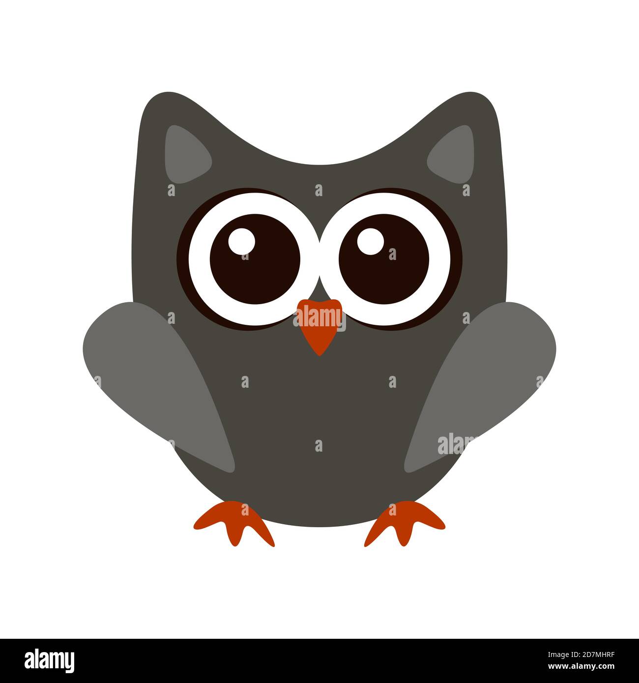 Eule lustig stilisierte Symbol Symbol graue Farben Stock Vektor