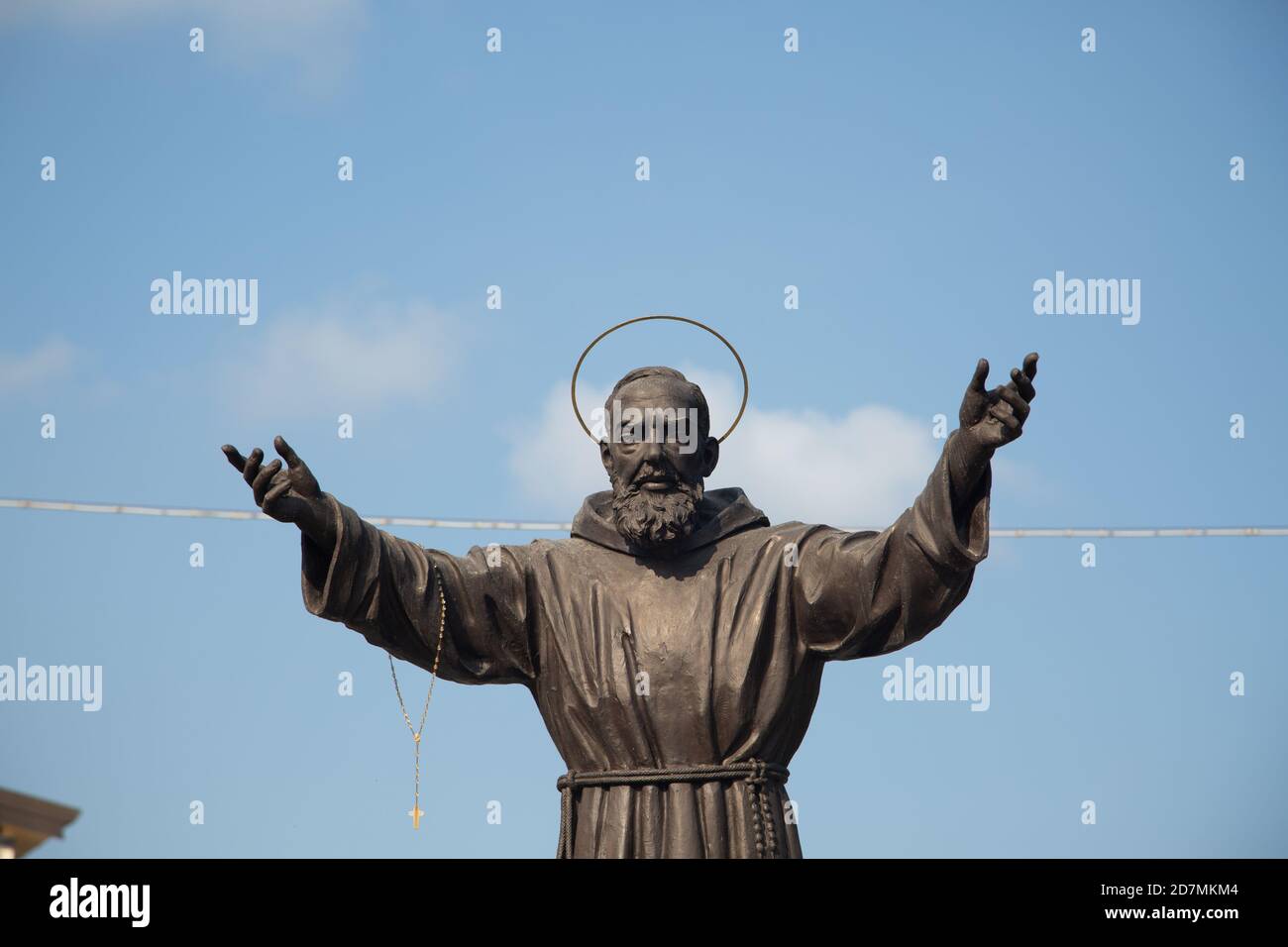 Denkmal von Padre Pio, heiliger in Kalabrien Stockfoto