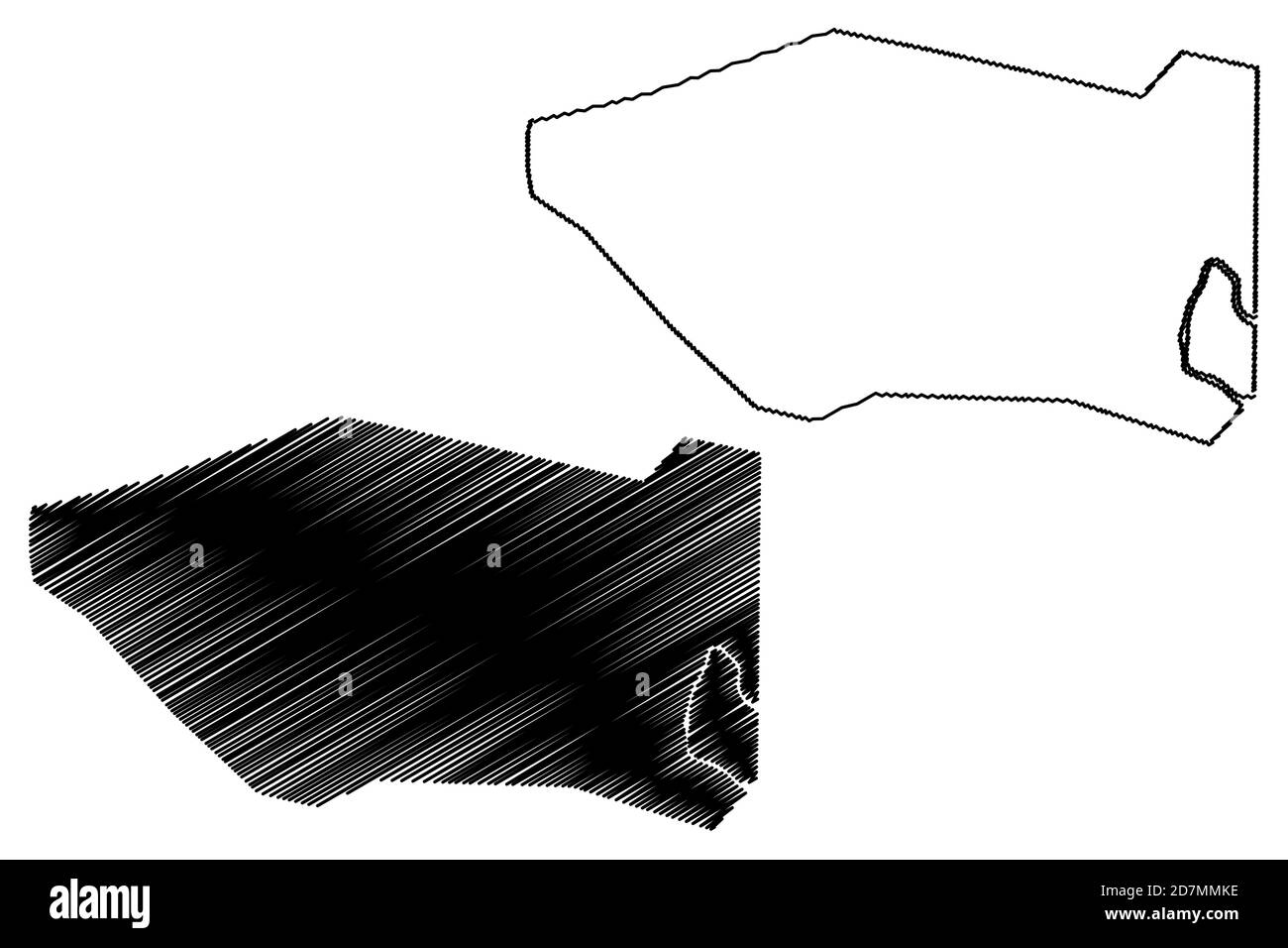 Mbuji-Mayi City (Demokratische Republik Kongo, Kongo-Kinshasa, Zaire, DR Kongo, Kasai-Oriental Province) Karte Vektor-Illustration, scribble Skizze Stock Vektor