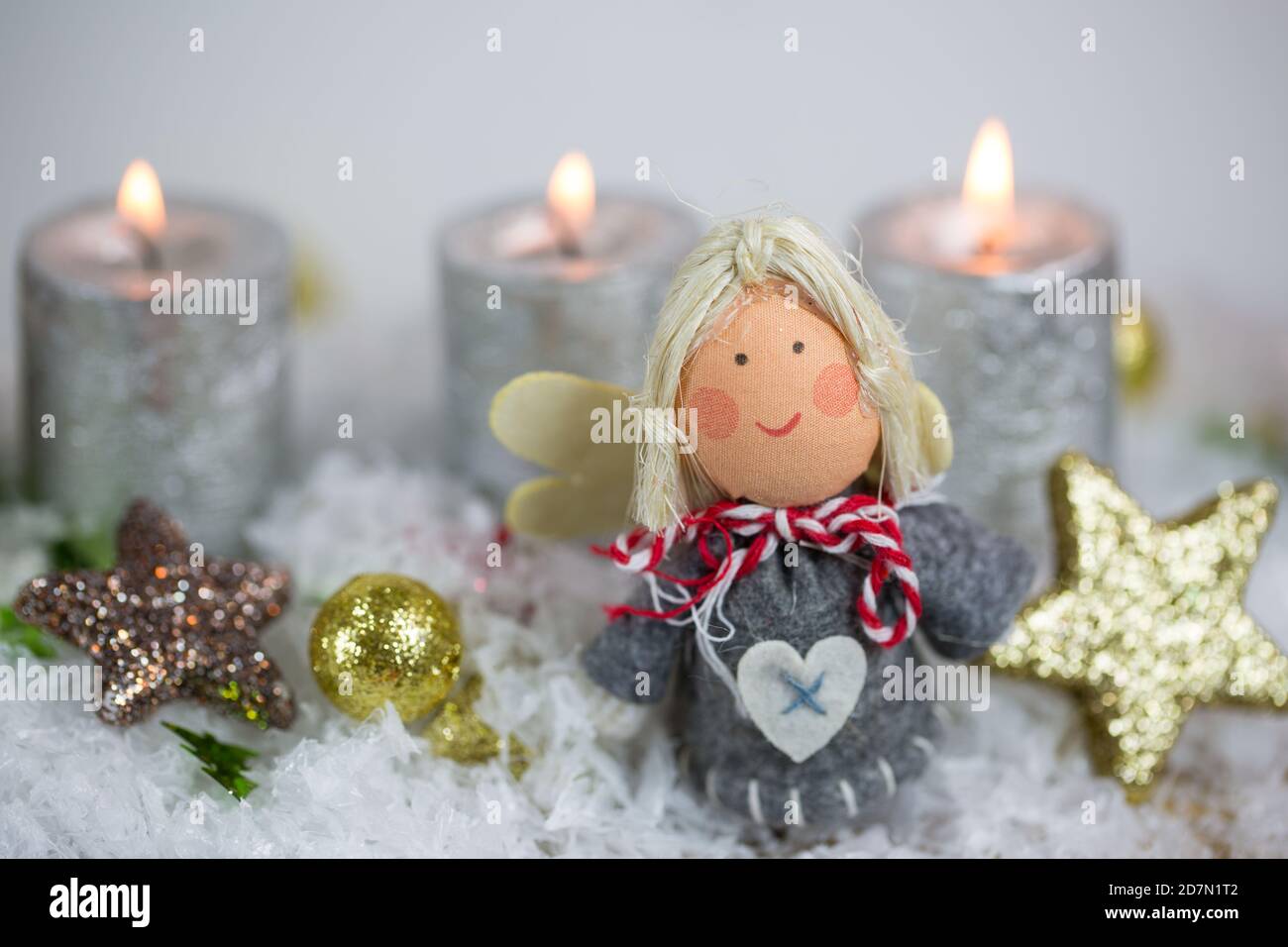 Engel mit Kerzen, Postkarte Stockfoto