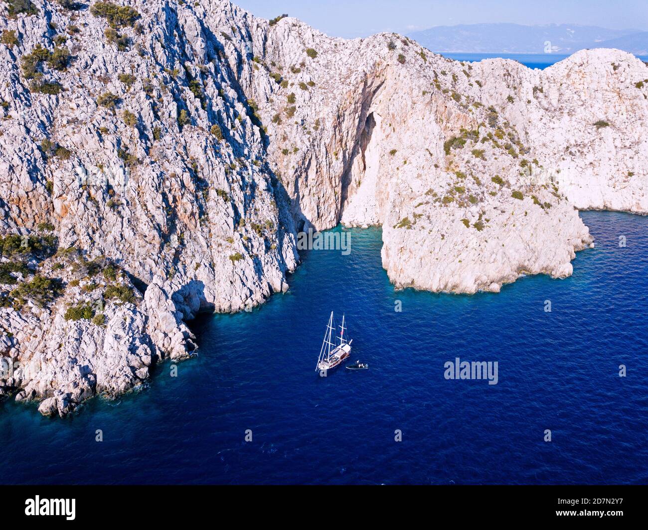 Luftaufnahme von Beş Adalar Cape Gelidonia Antalya Türkei Stockfoto