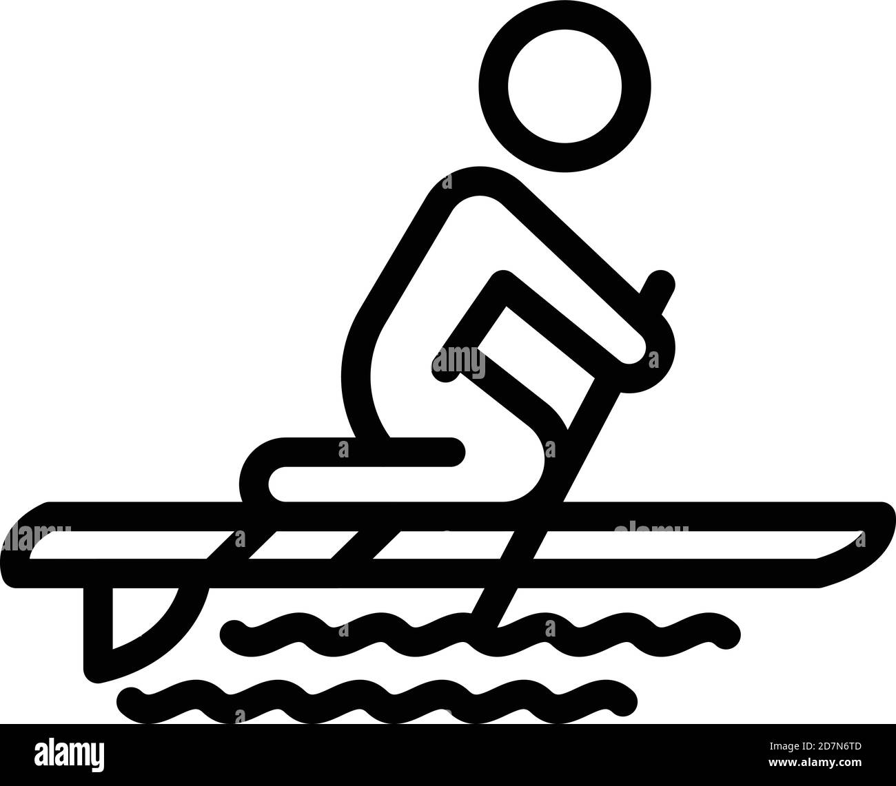 Symbol für das Surfen im Ozean. Umriss Ozean sup Surfen Vektor-Symbol für Web-Design isoliert auf weißem Hintergrund Stock Vektor