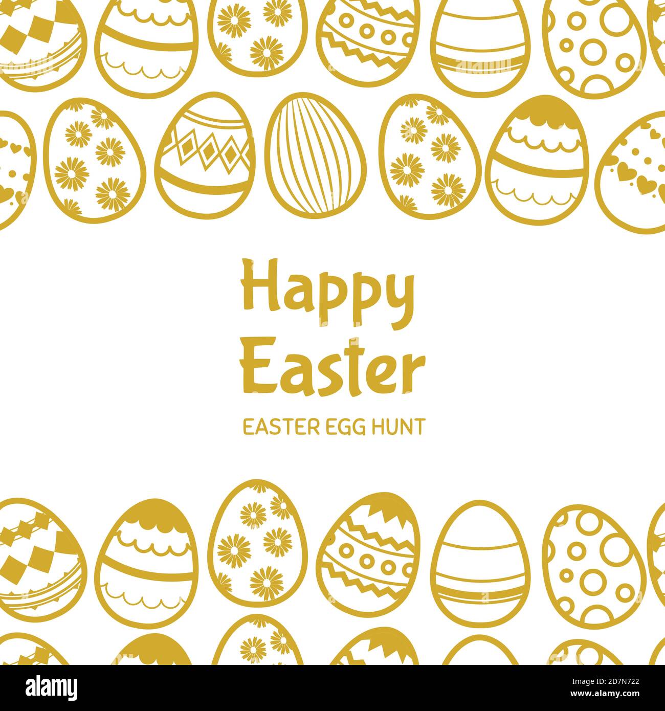 Frohe ostern egghunt Vektor-Banner-Vorlage mit Text. Illustration von glücklichen ostern, egghunt Karte Stock Vektor