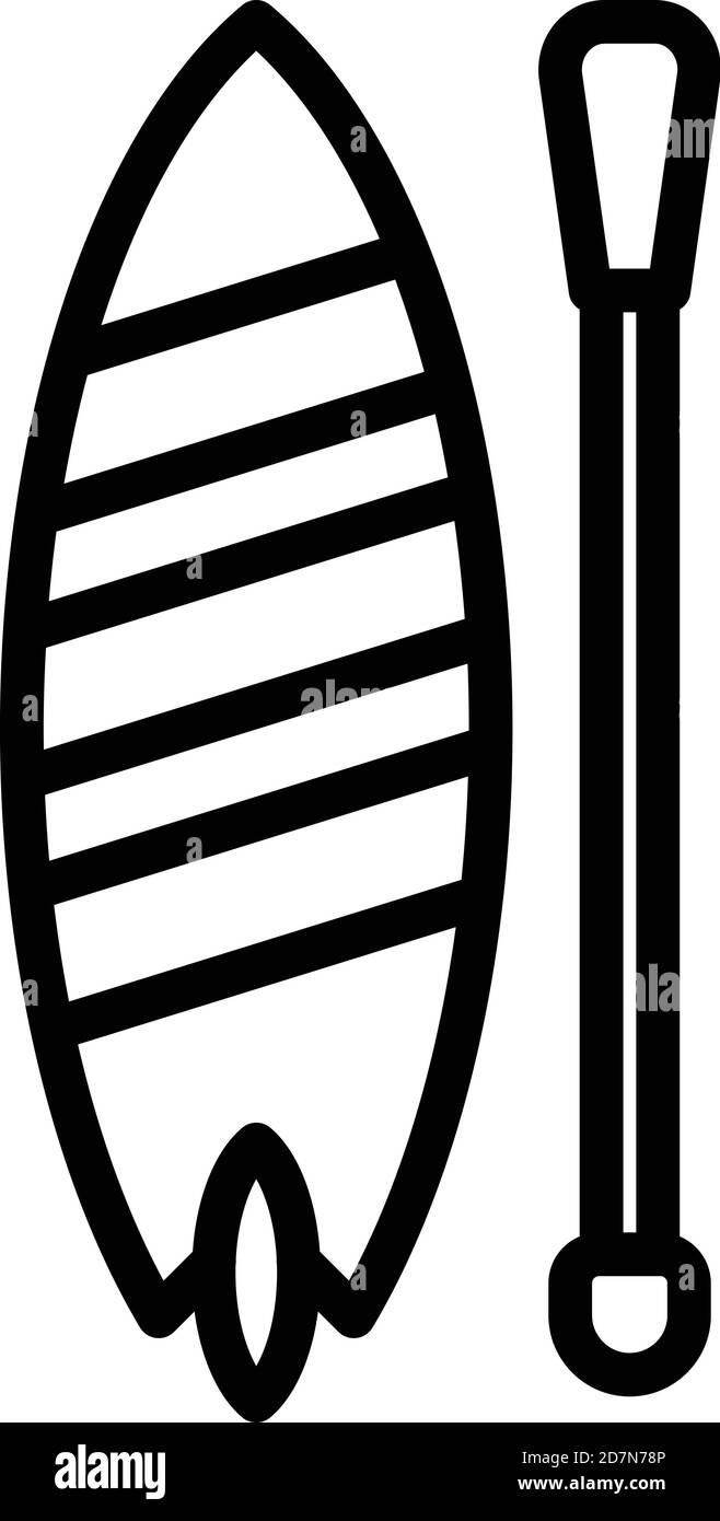 SUP-Surf-Paddle-Symbol. Outline sup Surfen Paddel Vektor-Symbol für Web-Design isoliert auf weißem Hintergrund Stock Vektor