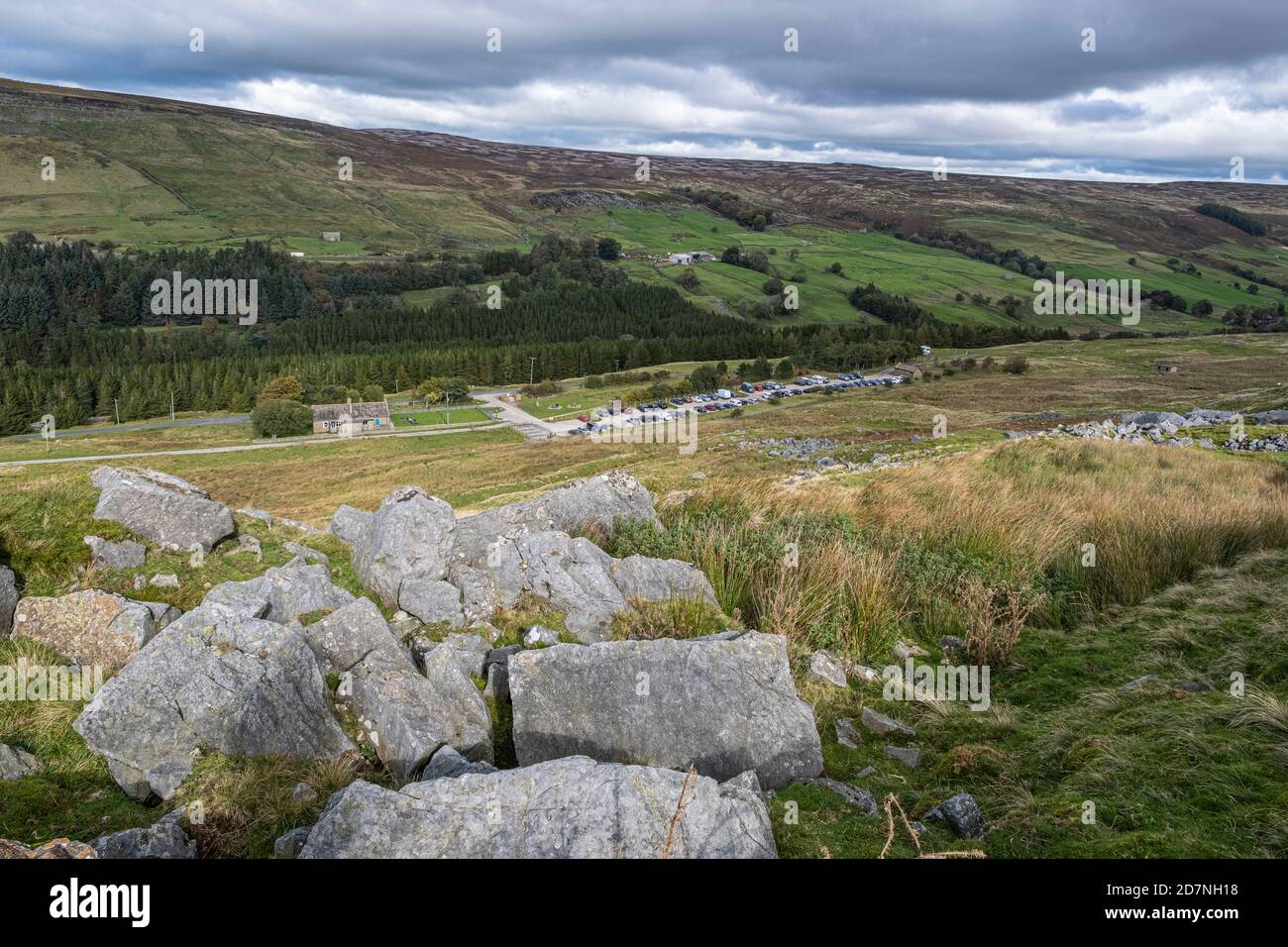 Scar House Reservoir, Nidderdale, North Yorkshire Dales, Großbritannien Stockfoto