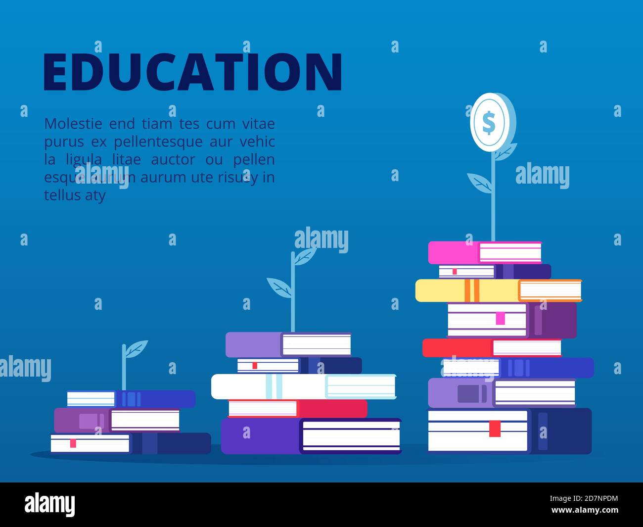 Investition in Selbstbildung Vektor-Konzept Banner. Illustration von Investitionen in Bildung, Literaturwissen Stock Vektor