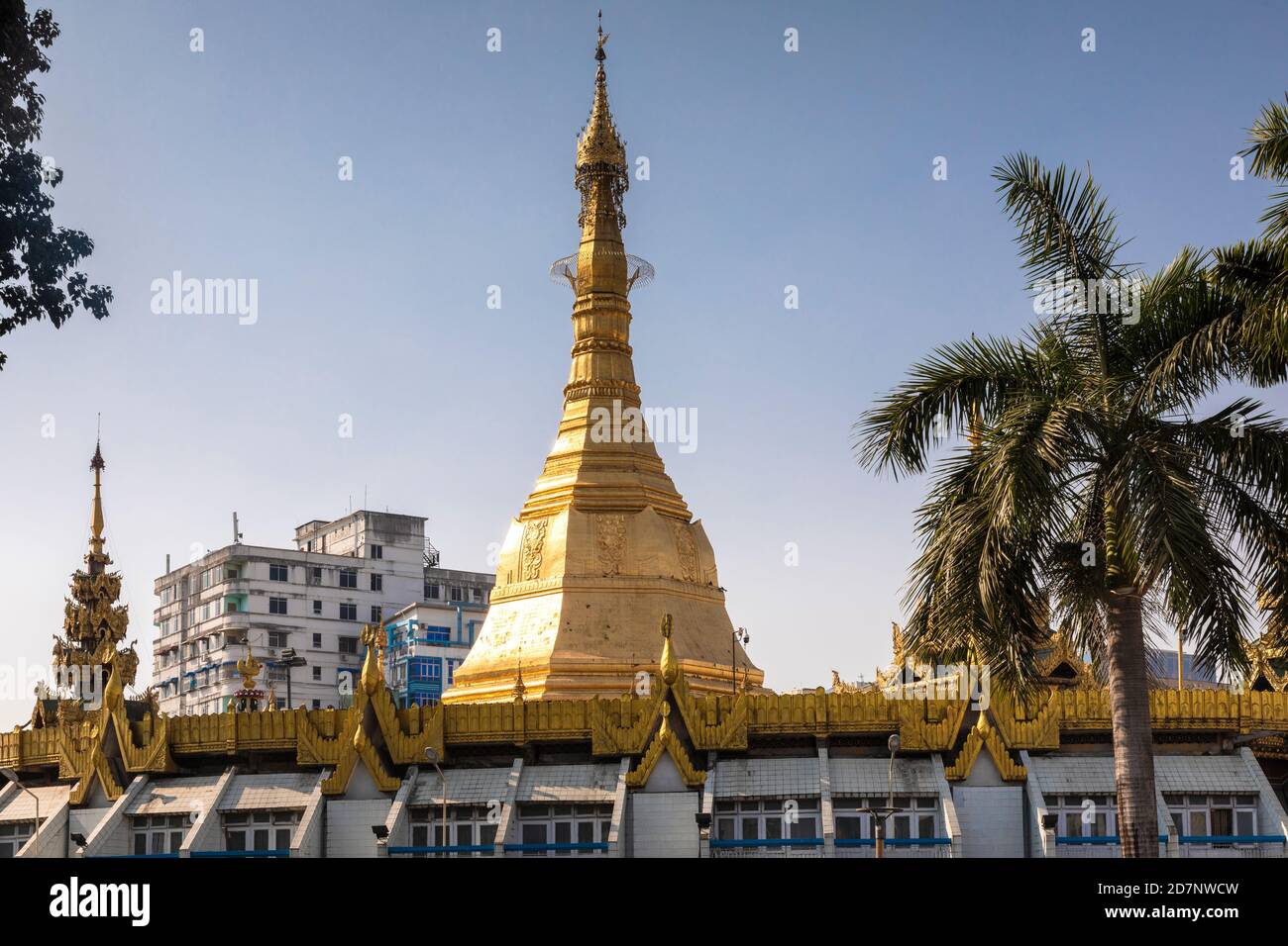 Goldene Stupa der Sule Pagode, Yangon, Myanmar Stockfoto
