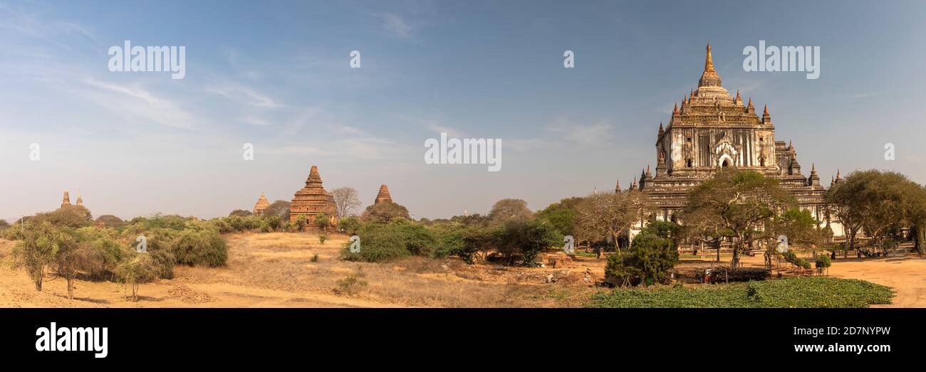 Panorama des Thatbinnyu Tempels, Bagan, Myanmar Stockfoto