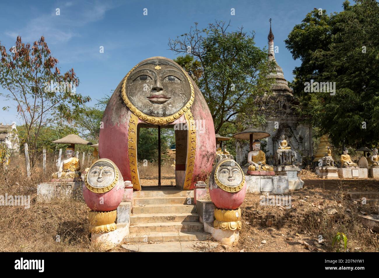 Statue des Shin bin Maha LABA man Tempels, Salay, Myanmar Stockfoto