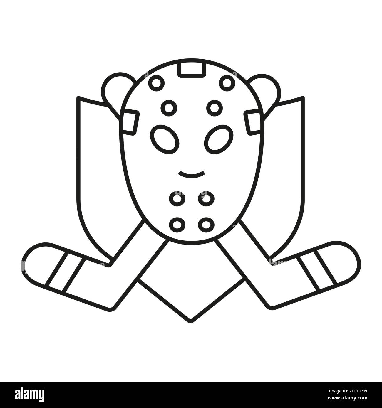 Logo des Eishockeyclubs Icon Element des Eishockeysymbols für mobiles Konzept und Web-Apps. Dünne Linie Logo des Eishockey-Club-Symbol kann für Web und verwendet werden Stock Vektor