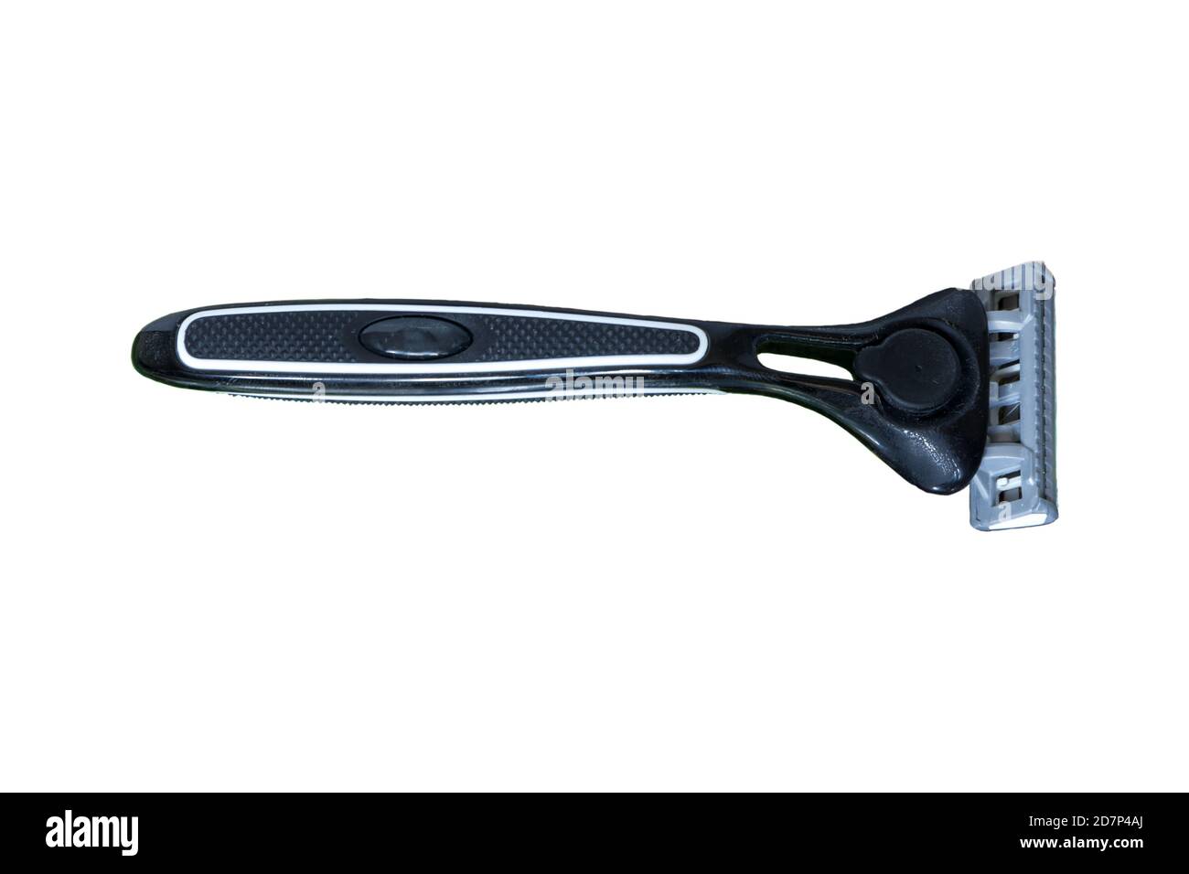 Männlich Rasiermesser schwarze Farbe isoliert weißen Hintergrund. Stockfoto