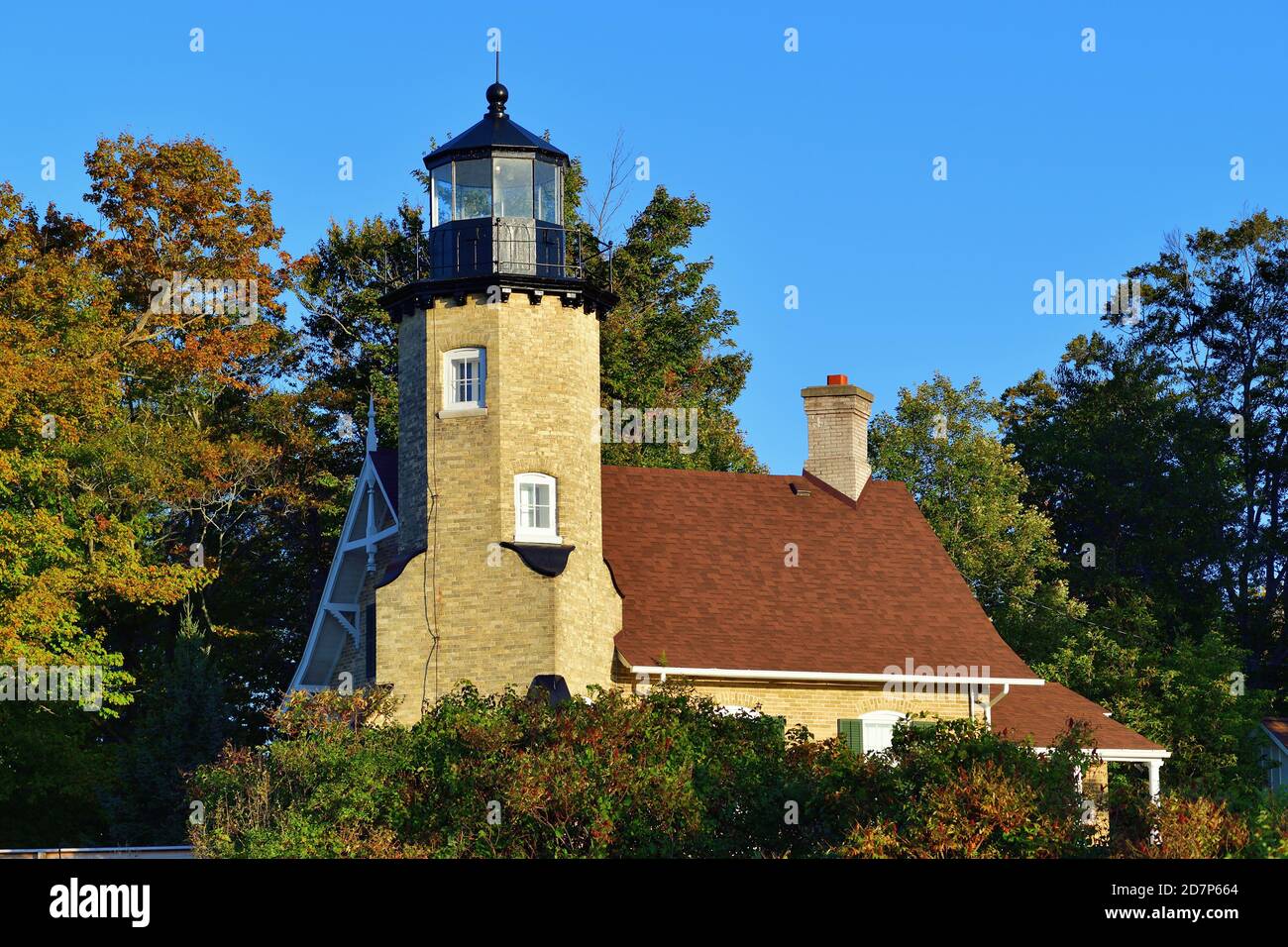 Whitehall, Michigan, USA. Die White River Light Station Holland Harbour Light, entlang des Lake Michigan. Stockfoto