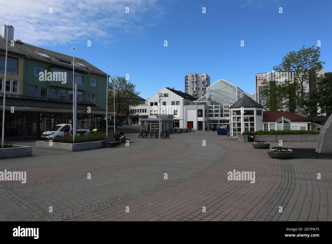 Bodo, / Norwegen - Juni 14 2019: Ruhige Atmosphäre im Zentrum von Bodo, Norwegen Stockfoto