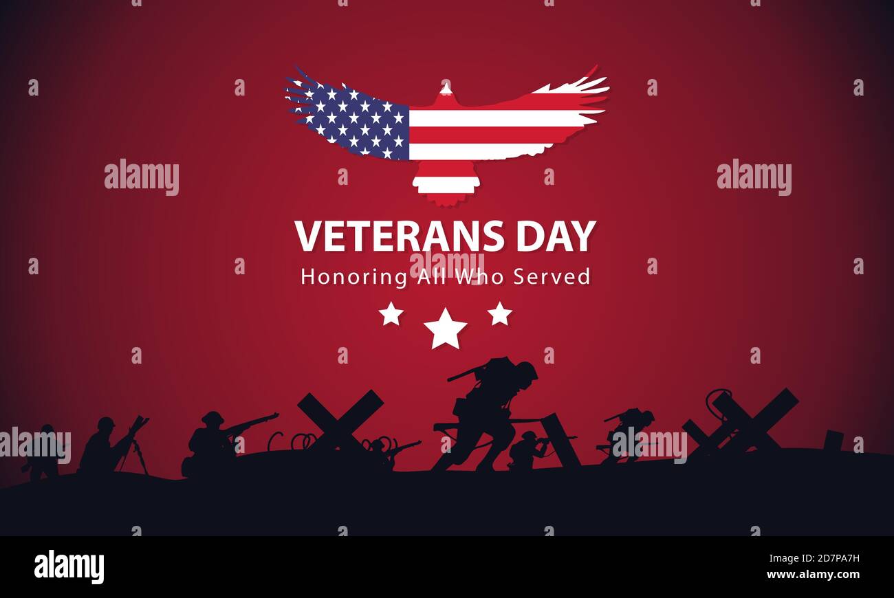 Veterans Day, Memorial Day, Patriot Vector für Banner, Broschüre, Print Ad, Sticker Stock Vektor