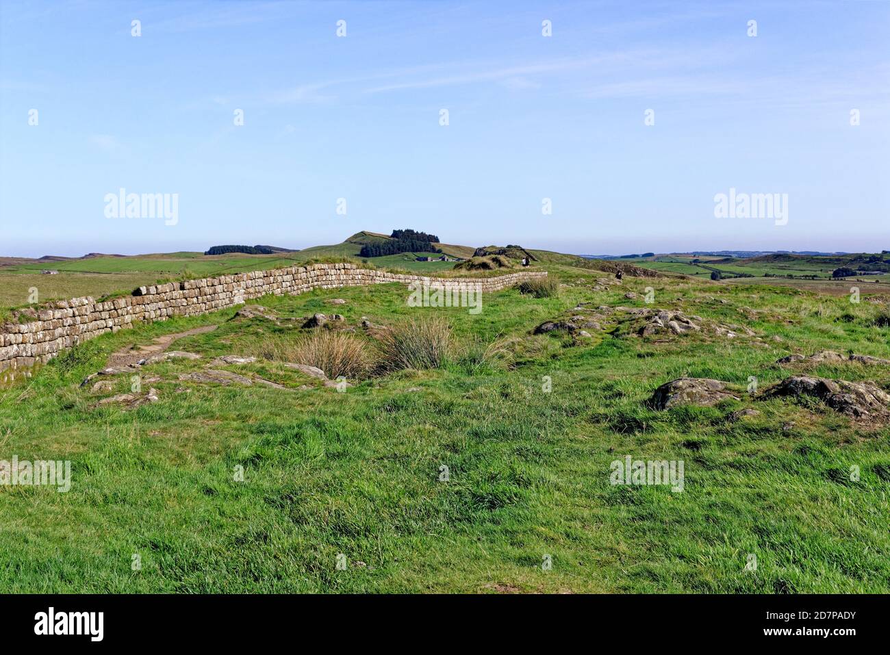 Hadrian's Wall, Northumberland National Park, Northumberland, England, Vereinigtes Königreich - 17. September 2020 Stockfoto