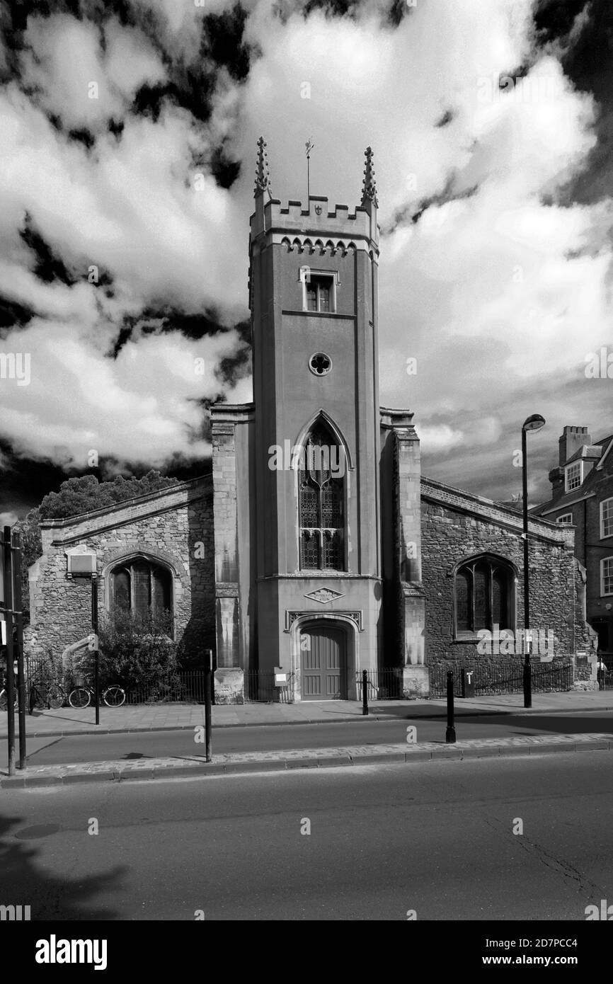 Blick auf St. Clements Kirche, Bridge Street, Cambridge City, Cambridgeshire, England, Großbritannien Stockfoto