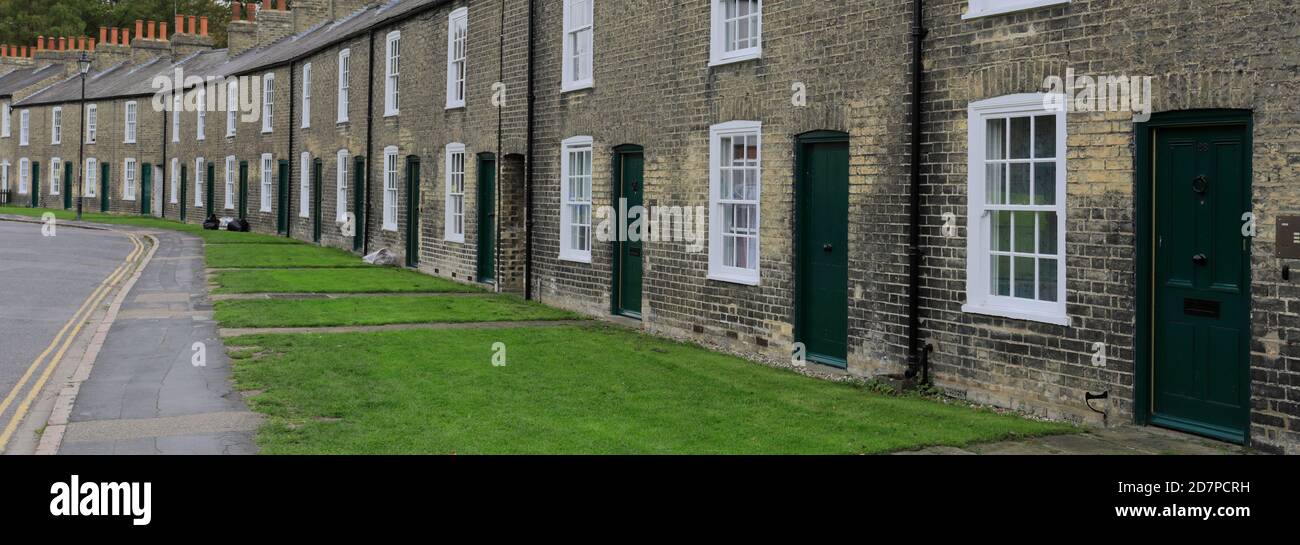 Georgianische Wohnhäuser in Lower Park Street, Cambridge City, Cambridgeshire, England, Großbritannien Stockfoto