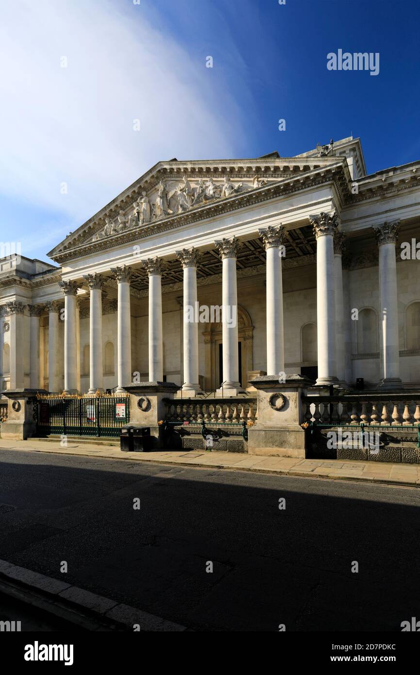 Außenansicht des Fitzwilliam Museum, Trumpington Street, Cambridge City, Cambridgeshire, England, Großbritannien Stockfoto