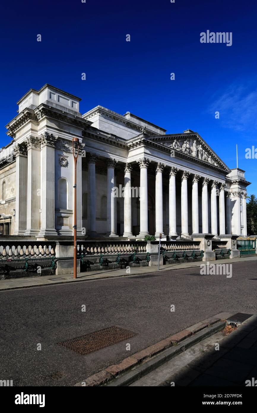 Außenansicht des Fitzwilliam Museum, Trumpington Street, Cambridge City, Cambridgeshire, England, Großbritannien Stockfoto