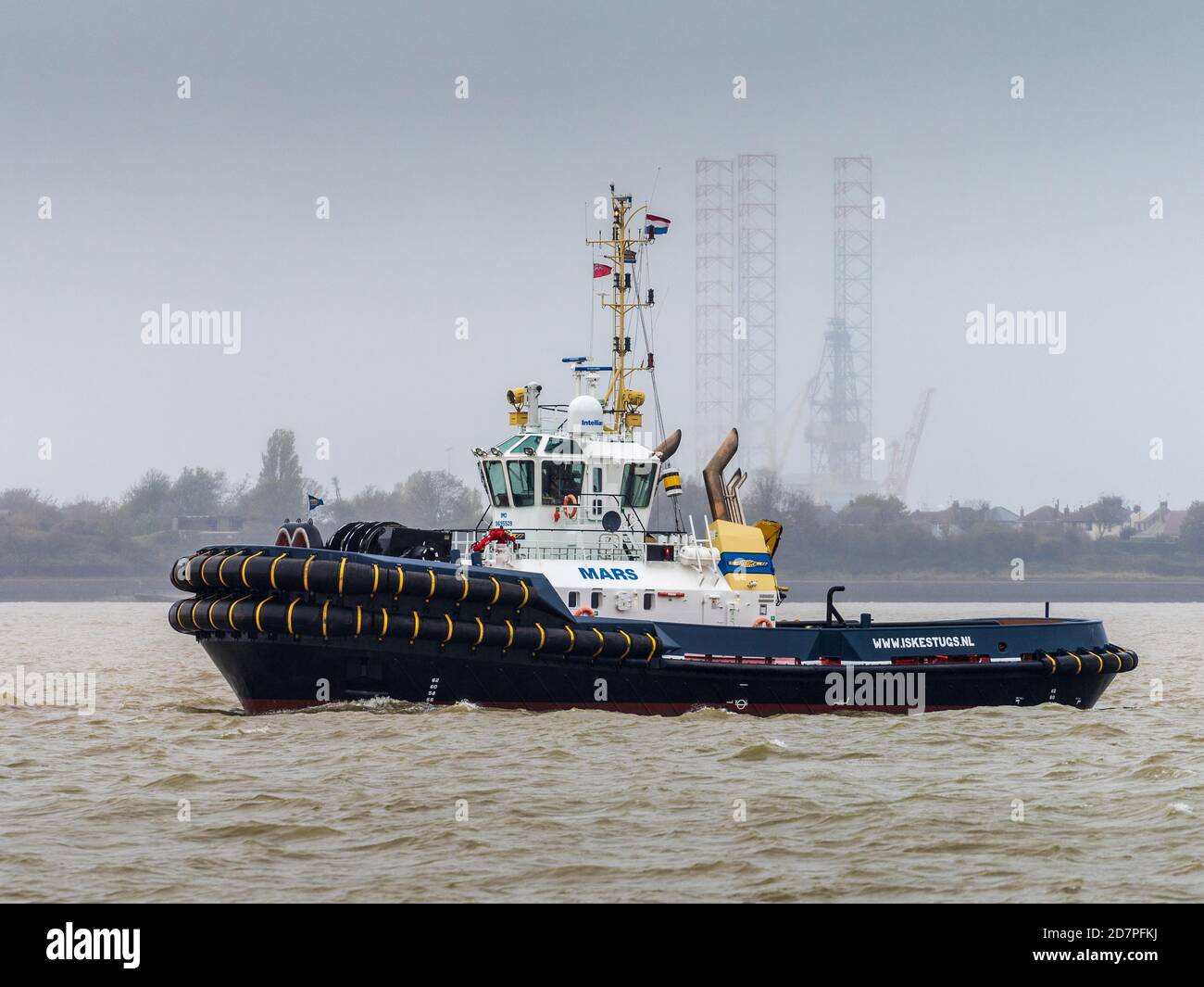 Mars Tug arbeitet aus Felixstowe Port. Mars ist ein niederländischer Tug, Eigentümer Iskes Towage und Salvage NL. Schiff gebaut 2016. Stockfoto