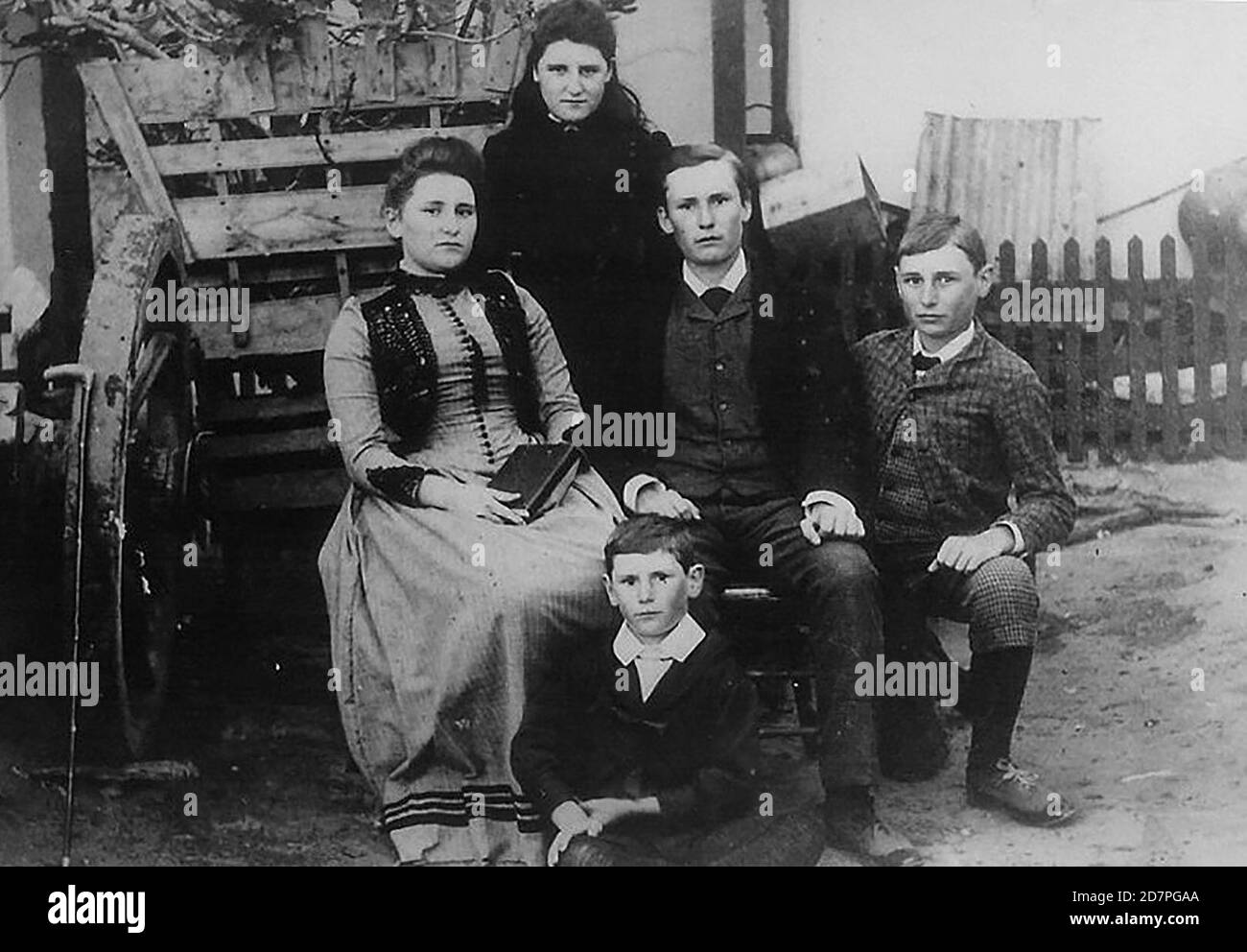 Südafrika Geschichte: DF Malan Brothers und sistersFranÃ§aisÂ : FrÃ¨res et soeurs de DF Malan ca. vor 1900 Stockfoto