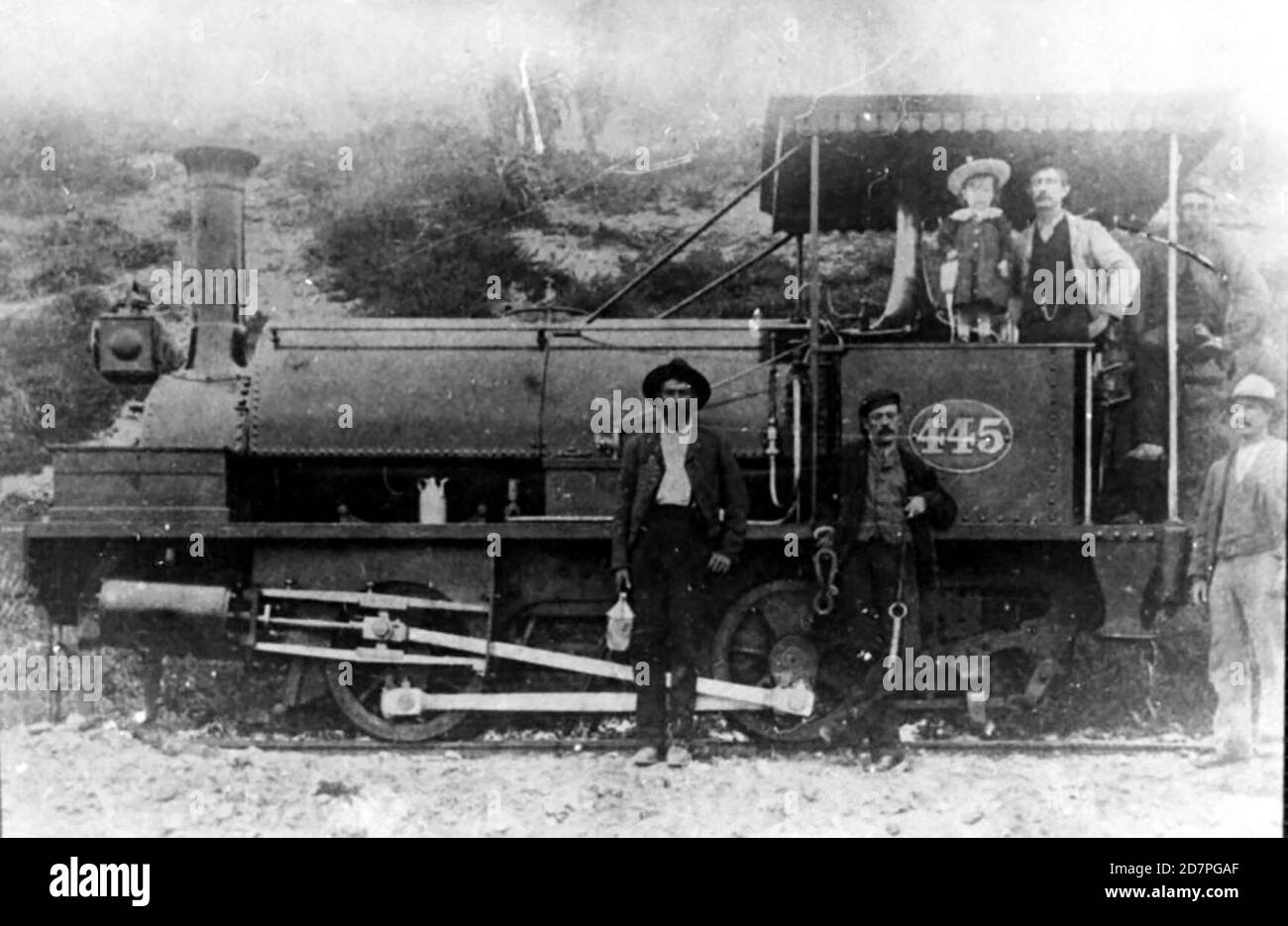 Südafrika Geschichte: Cape Government Railways 1. Klasse 0-4-0ST von 1875; Nr. 445; wahrscheinlich Henschel 280; ex CGR Nr. 45; später nein Ca. 525 1885 Stockfoto