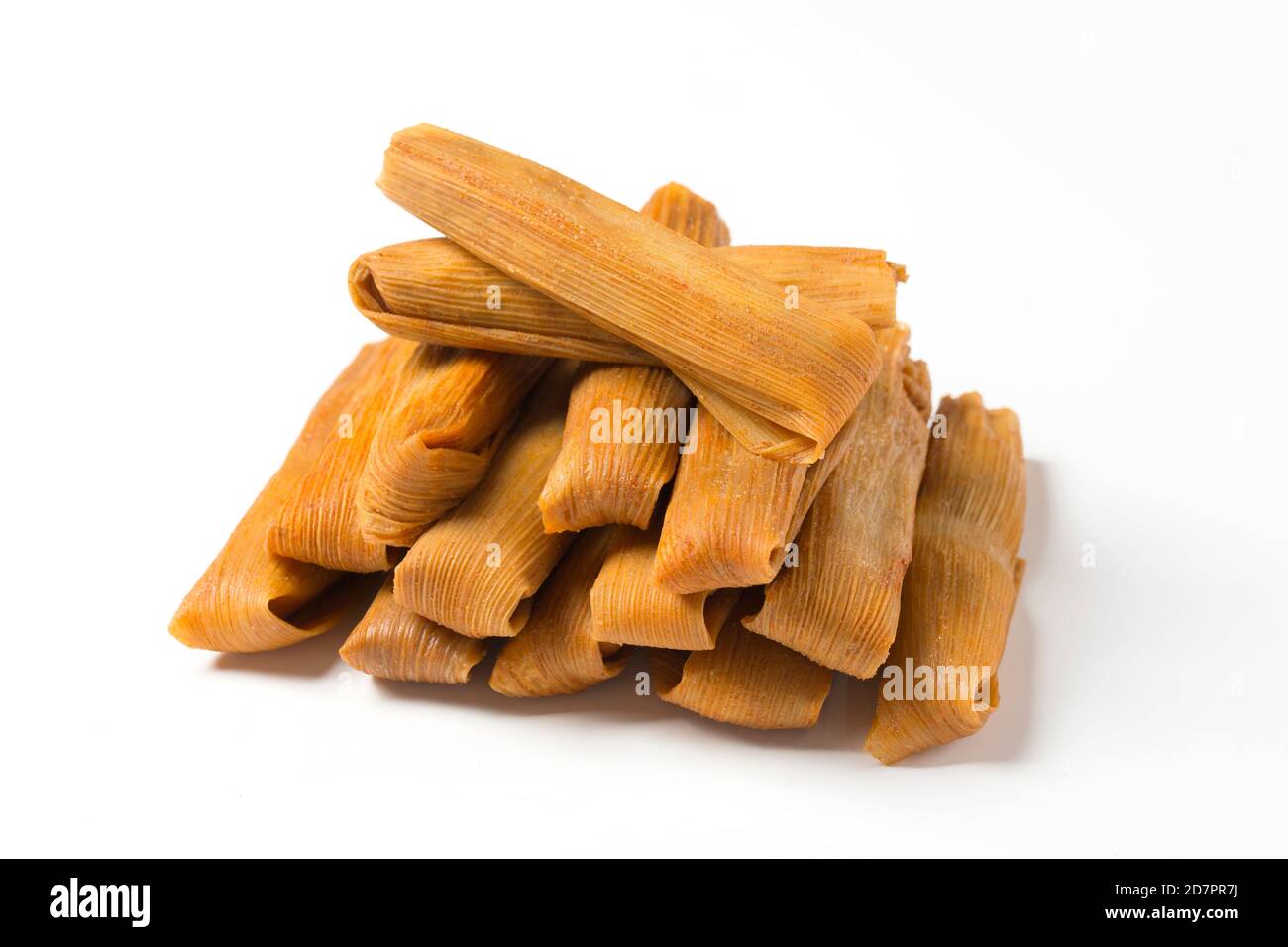 Isolierte Tamales in Mais Schale Stockfoto