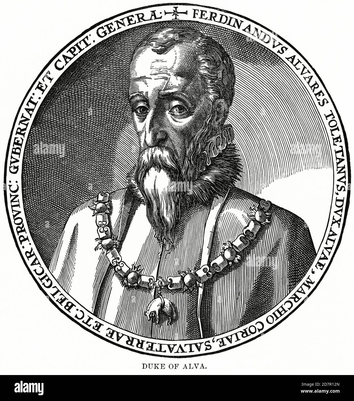 Herzog von Alva, Illustration, Ridpath's History of the World, Band III, von John Clark Ridpath, LL. D., Merrill & Baker Publishers, New York, 1897 Stockfoto