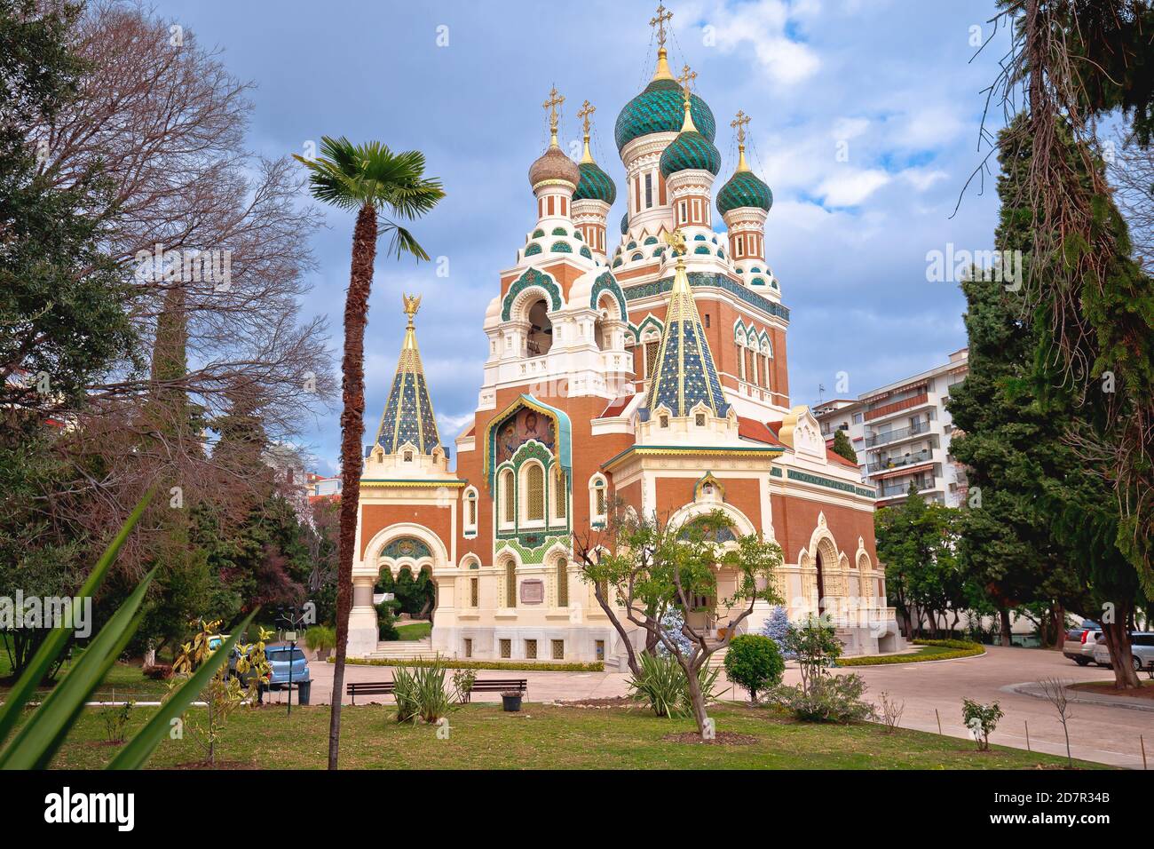 St. Nicholas Russisch-Orthodoxe Kathedrale in Nizza, Cote d Azur, Frankreich Stockfoto