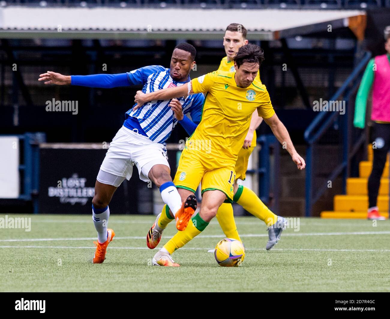 Während der Kilmarnock gegen Hibernian Spiel im Rugby Park Stadium am Samstag, 24. Oktober 2020. Stockfoto