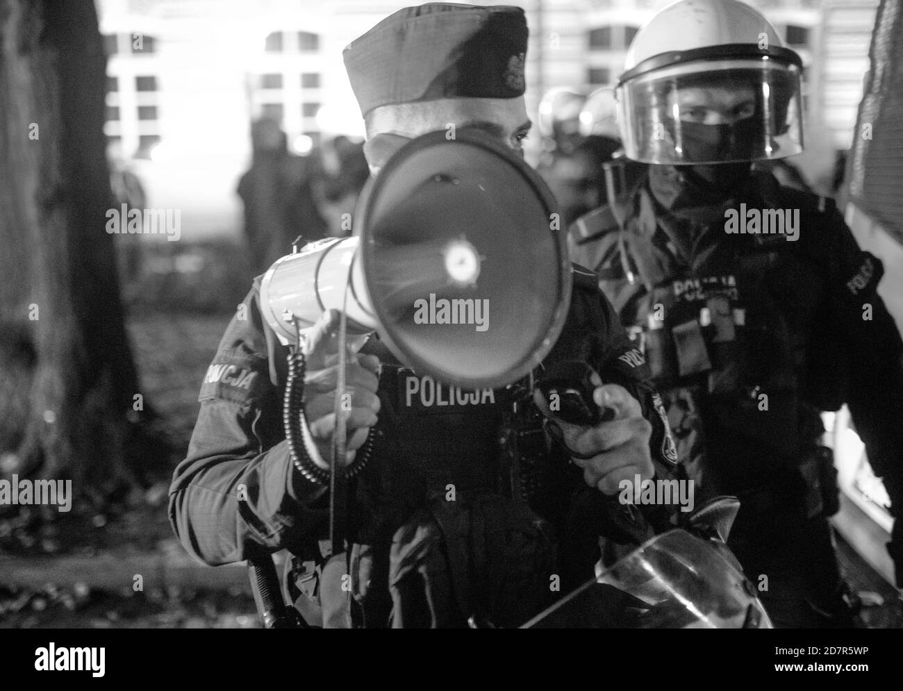 Warszawa / Polen - 23.10.2020: Demonstration gegen totales Abtreibungsverbot, Frauen protestieren gegen Einschränkungen der Frauenrechte. Stockfoto