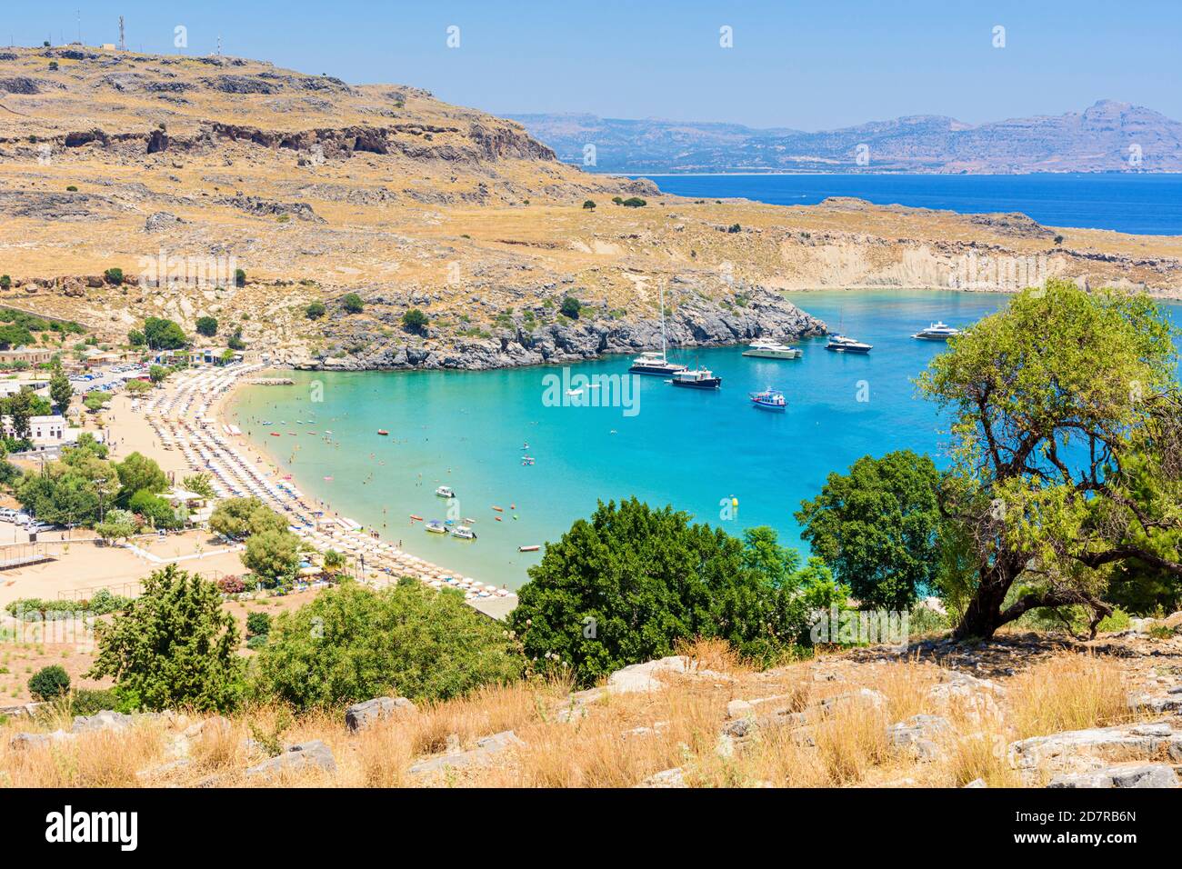Lindos Bach, Lindos, Rhodos, Griechenland Stockfoto
