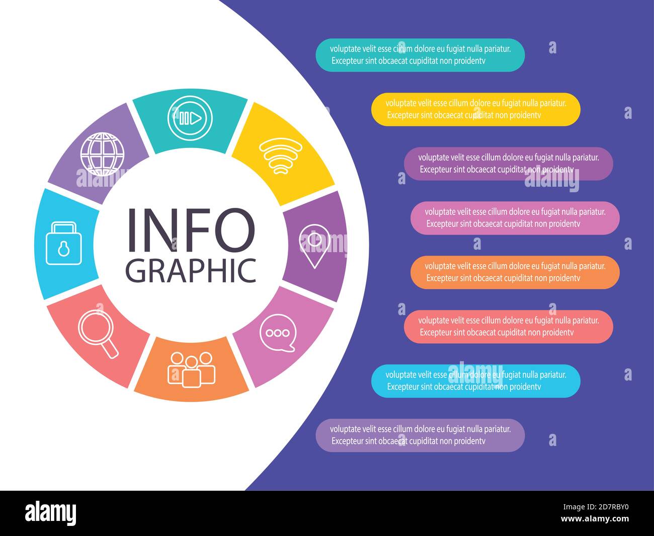 Infografik bestehend aus verschiedenen Divisionen Business Präsentation Vektor Illustration Stock Vektor