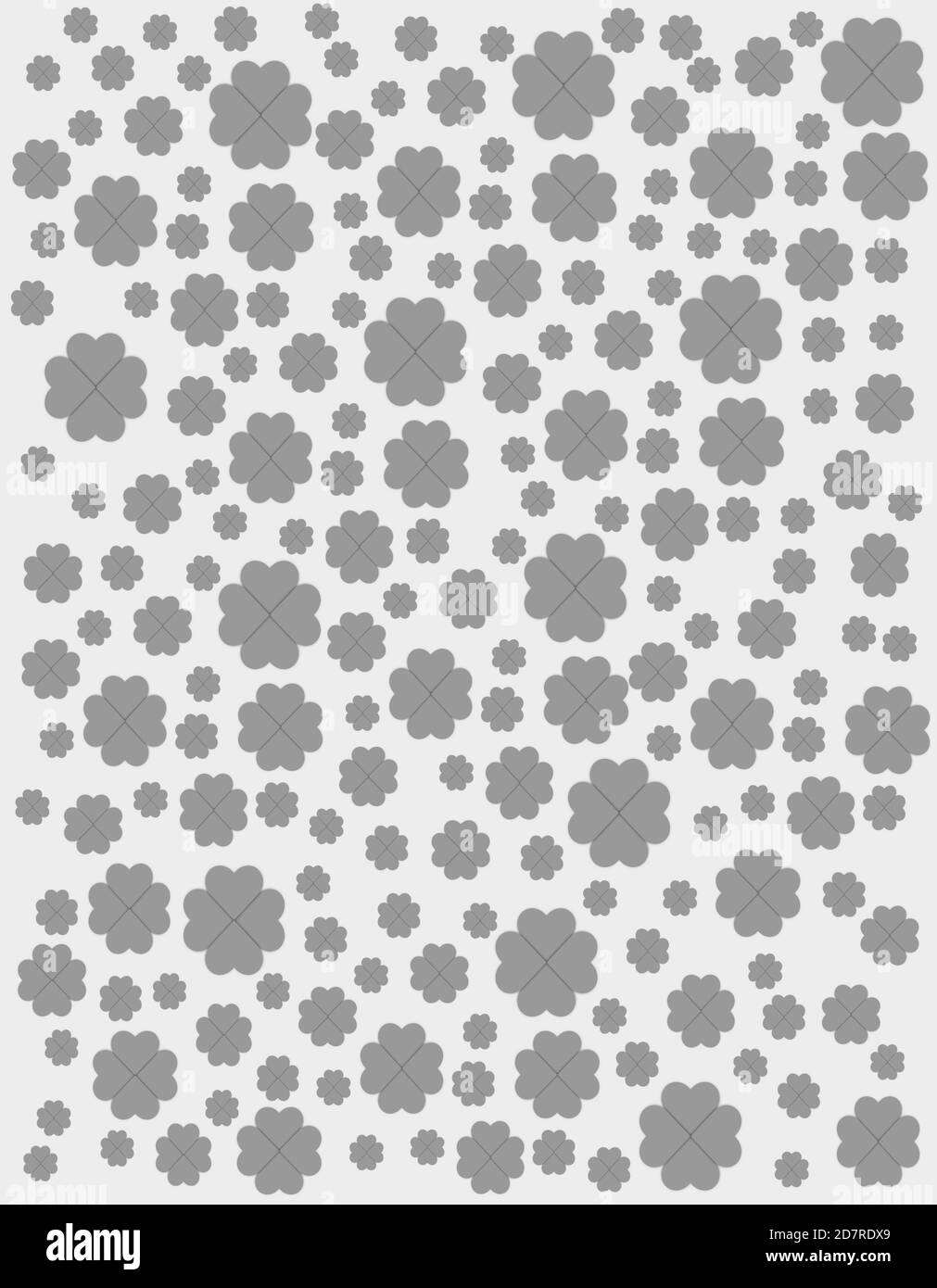 Musterdesign mit stilisierten grauen Blüten. Stockfoto