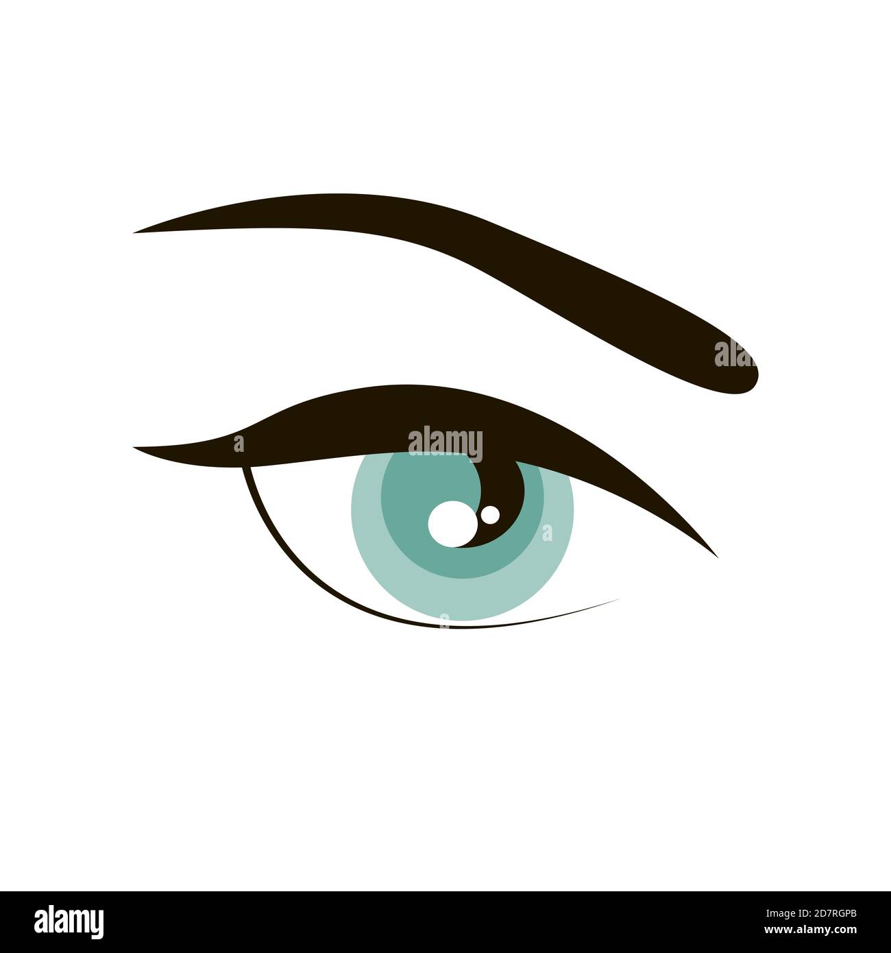 Offenes Auge mit Augenbraue einfaches Zeichen Symbol Stock Vektor