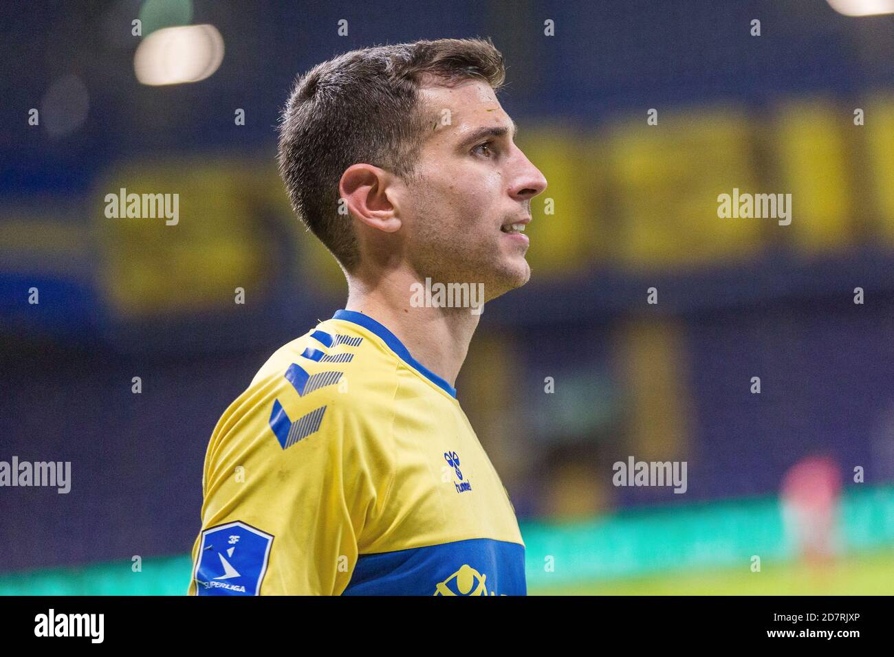 Broendby, Dänemark. Okt. 2020. Andrija Pavlovic (9) von Broendby, WENN er während des 3F Superliga-Spiels zwischen Broendby IF und FC Midtjylland im Broendby Stadion in Broendby gesehen wird. (Foto Kredit: Gonzales Foto/Alamy Live News Stockfoto