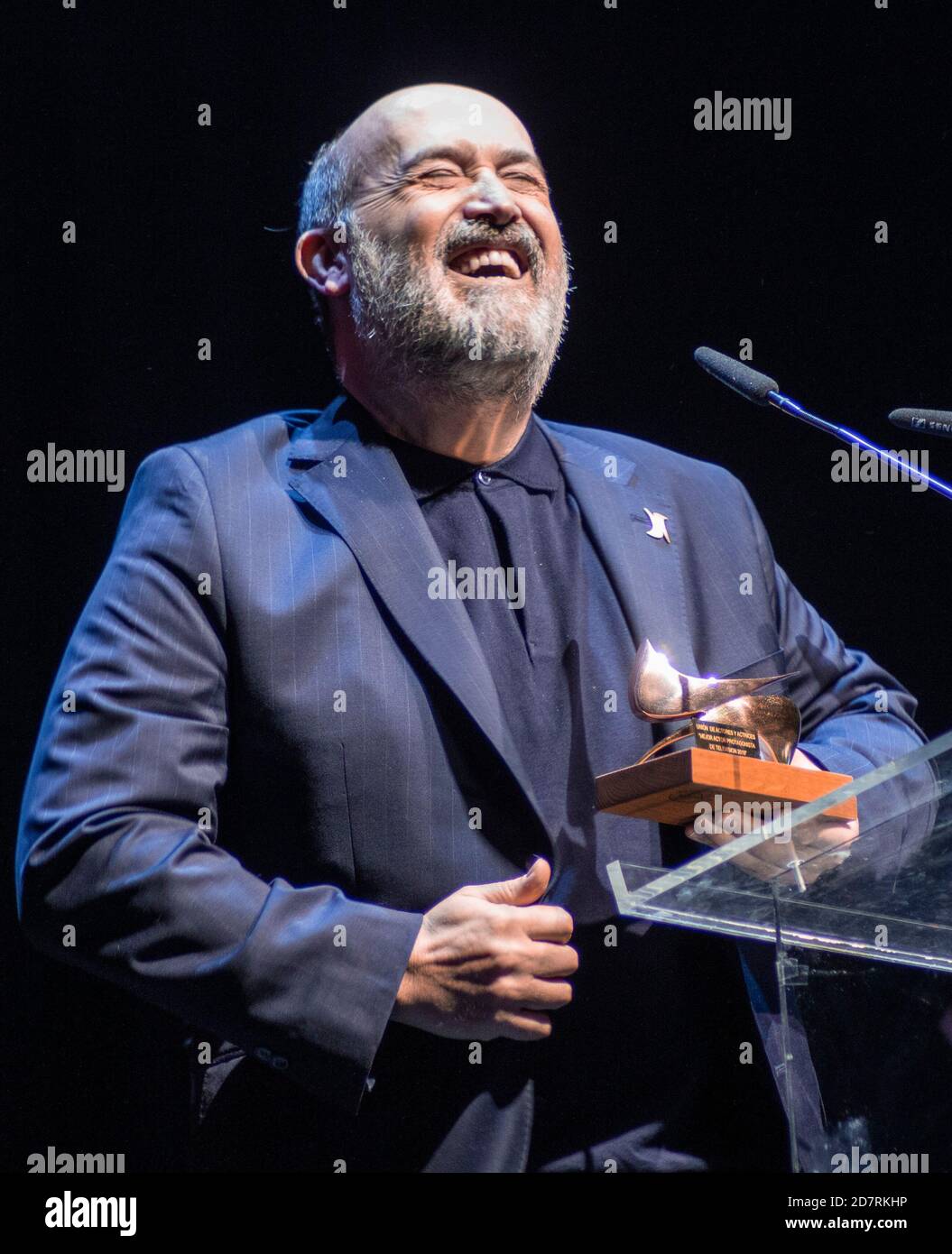 Javier Camara erhält seinen Preis von 'Union de Actores' Awards 2020 beim Teatro Circo Price in Madrid, Spanien.09. März 2020. (Oscar Gil/Alfa Images) Stockfoto