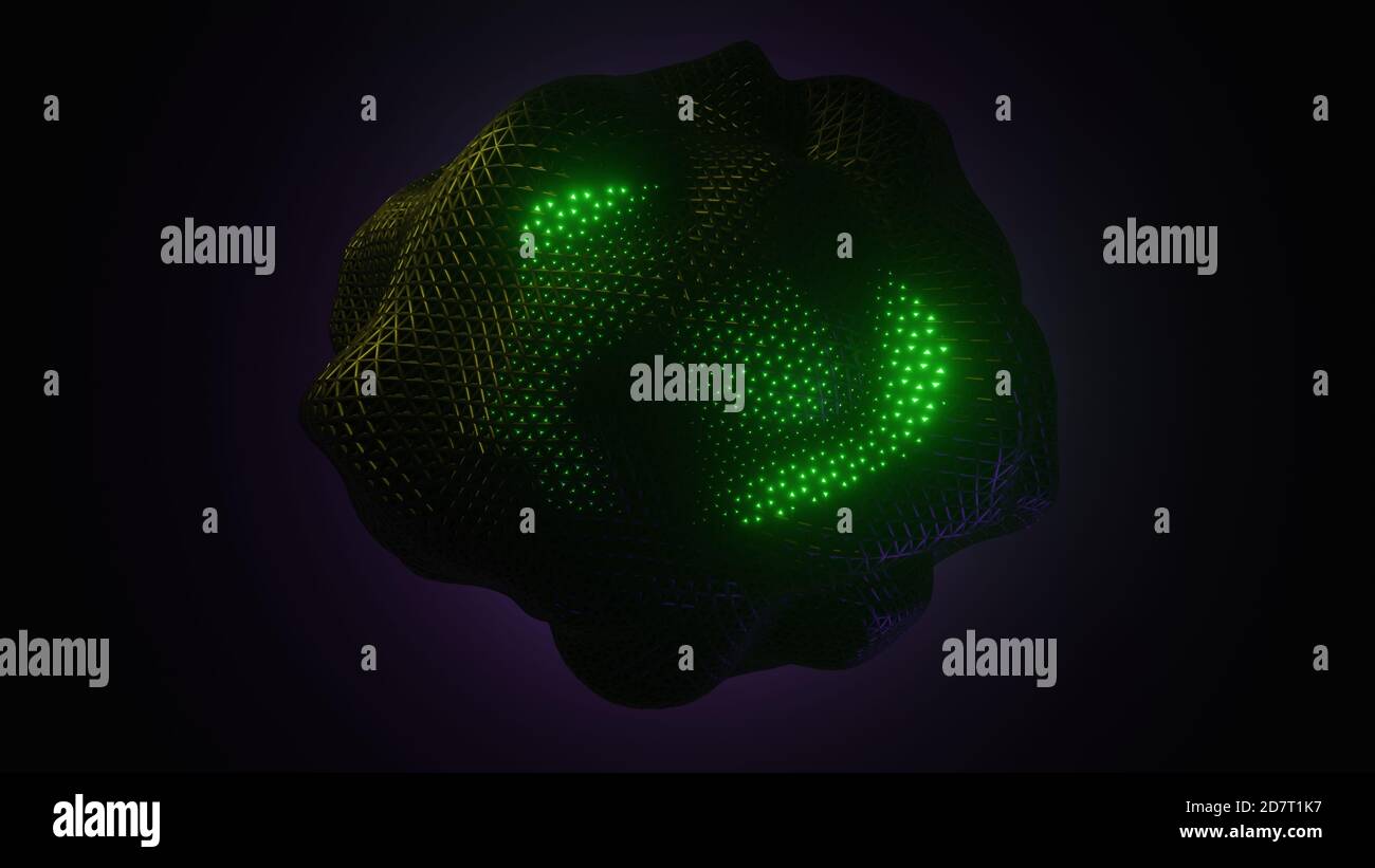 3D-Rendering, Abstract dunkle Materie geometrische Muster Hintergrund Stockfoto