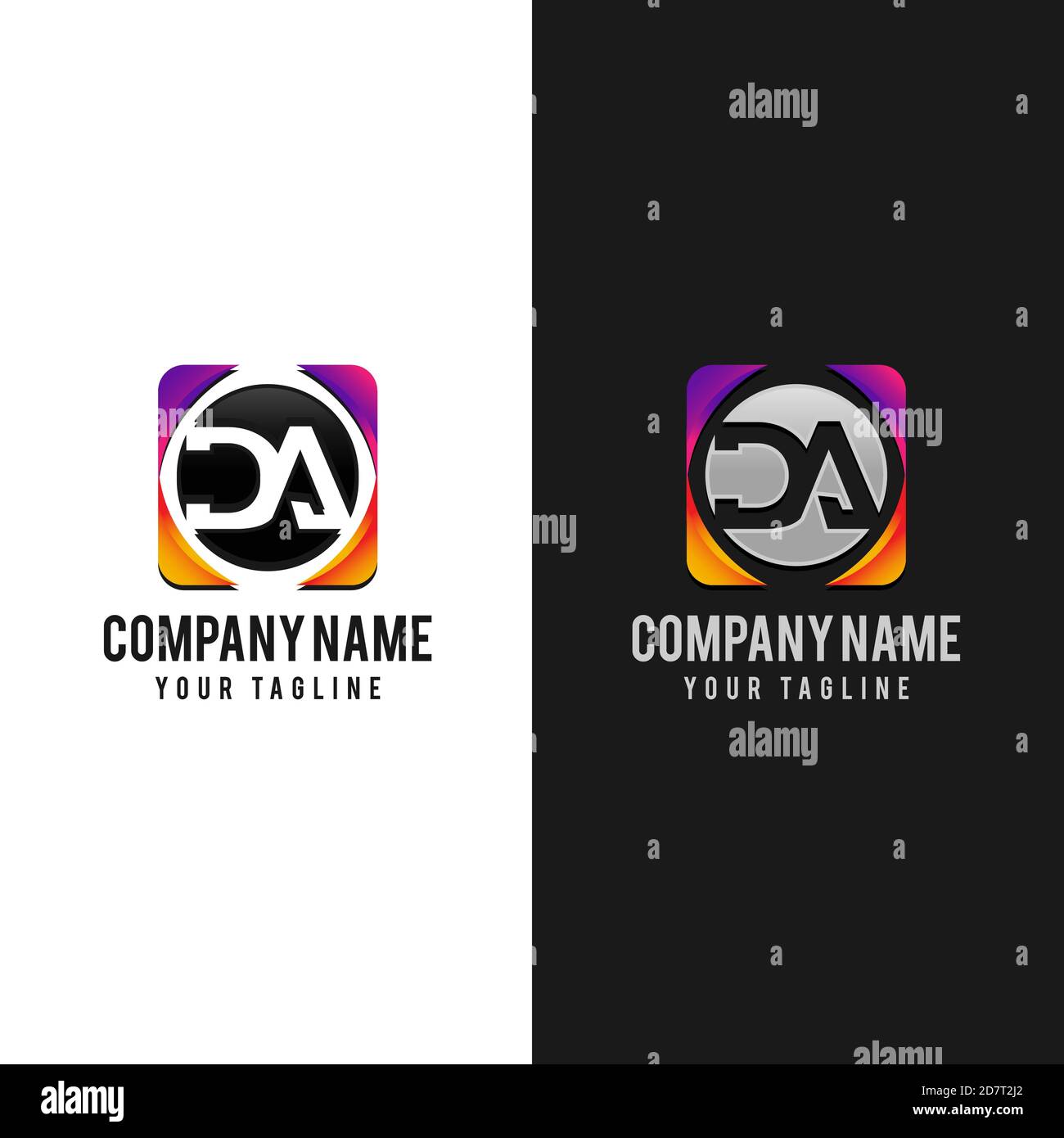 DA Logo Anfangsbuchstabe Design Vorlage Vektor Illustration Stock Vektor
