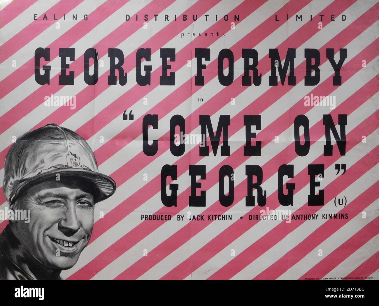 GEORGE FORMBY in COME ON GEORGE 1939 Regisseur ANTHONY KIMMINS aus den Ealing Studios Associated Talking Pictures (ATP) / Associated British Film Distributors (A.B.T.P.) 1943 Wiederveröffentlichung des britischen Quadposters von Ealing Distribution Stockfoto
