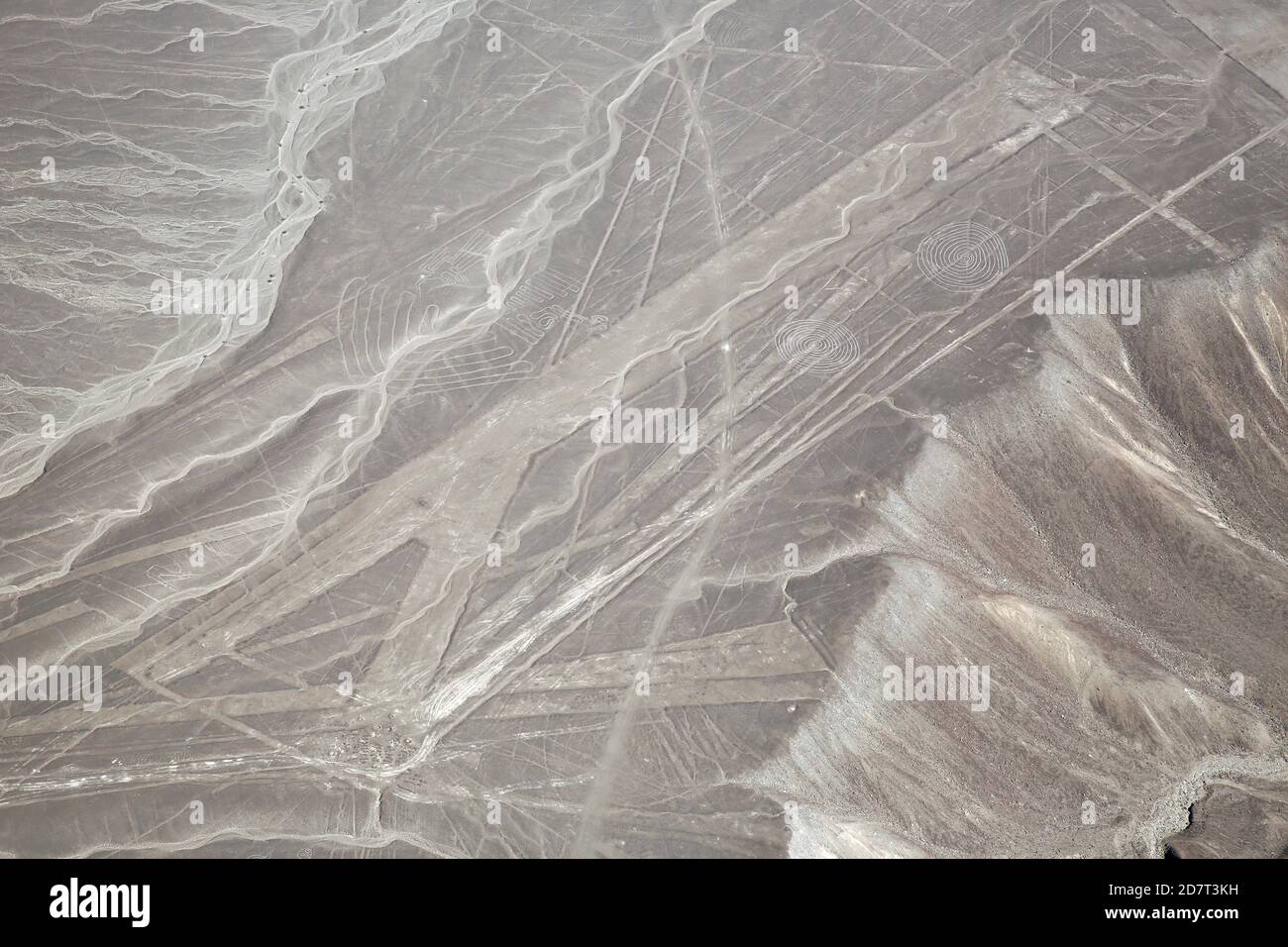 Luftaufnahme der Nazca Geoglyphen. Nazca, Peru. Stockfoto