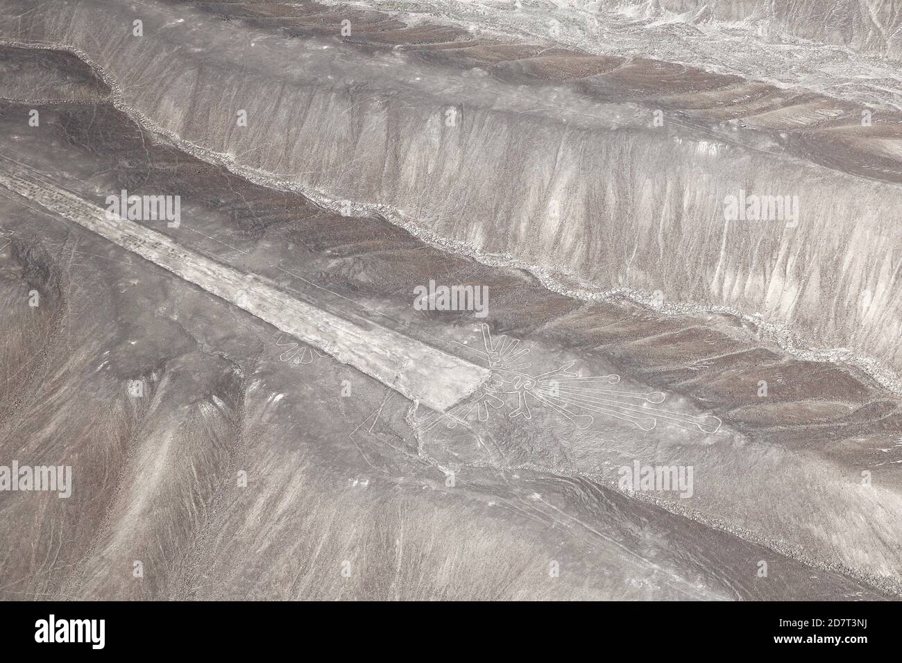 Luftaufnahme der Nazca Geoglyphen. Nazca, Peru. Stockfoto