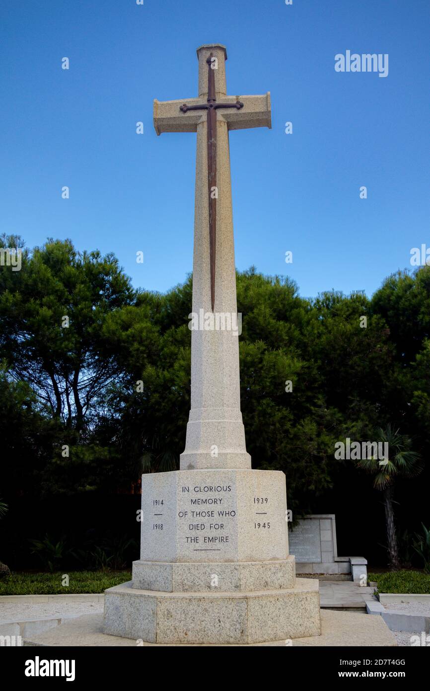 Gibraltar, Großbritannien, 3. Oktober 2018:- British war Memorial in Gibraltar. Gibraltar ist ein britisches Überseegebiet an der Südspitze Stockfoto