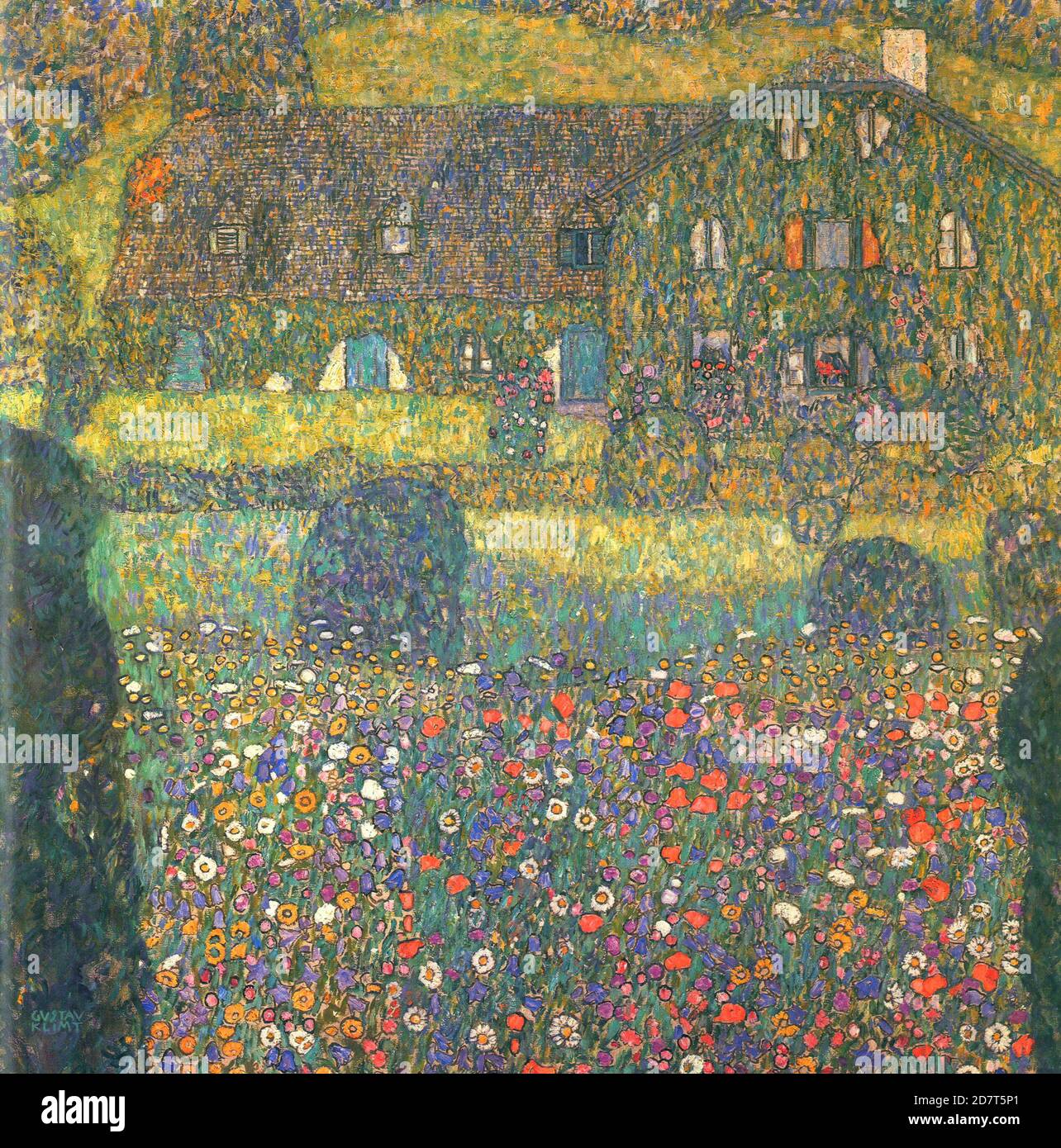 Titel: Landhaus des Attersee Ersteller: Gustav Klimt Datum: ca. 1914 Medium: Öl auf Leinwand Maße: 110 x 110 cm Ort: Privatsammlung Stockfoto